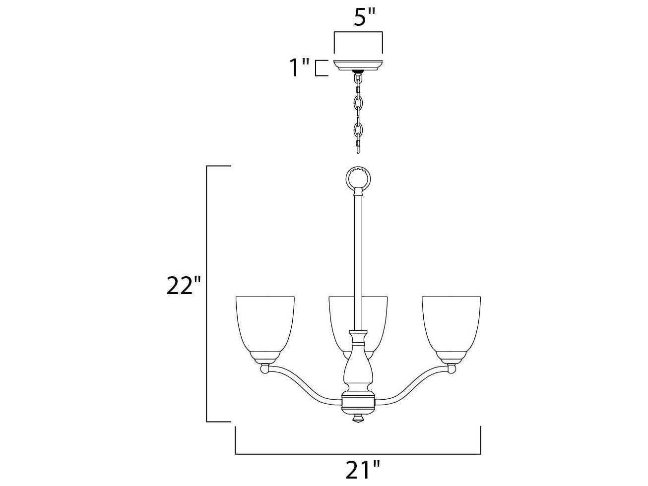 Maxim Lighting Stefan 3-Light Black Glass Dome Chandelier