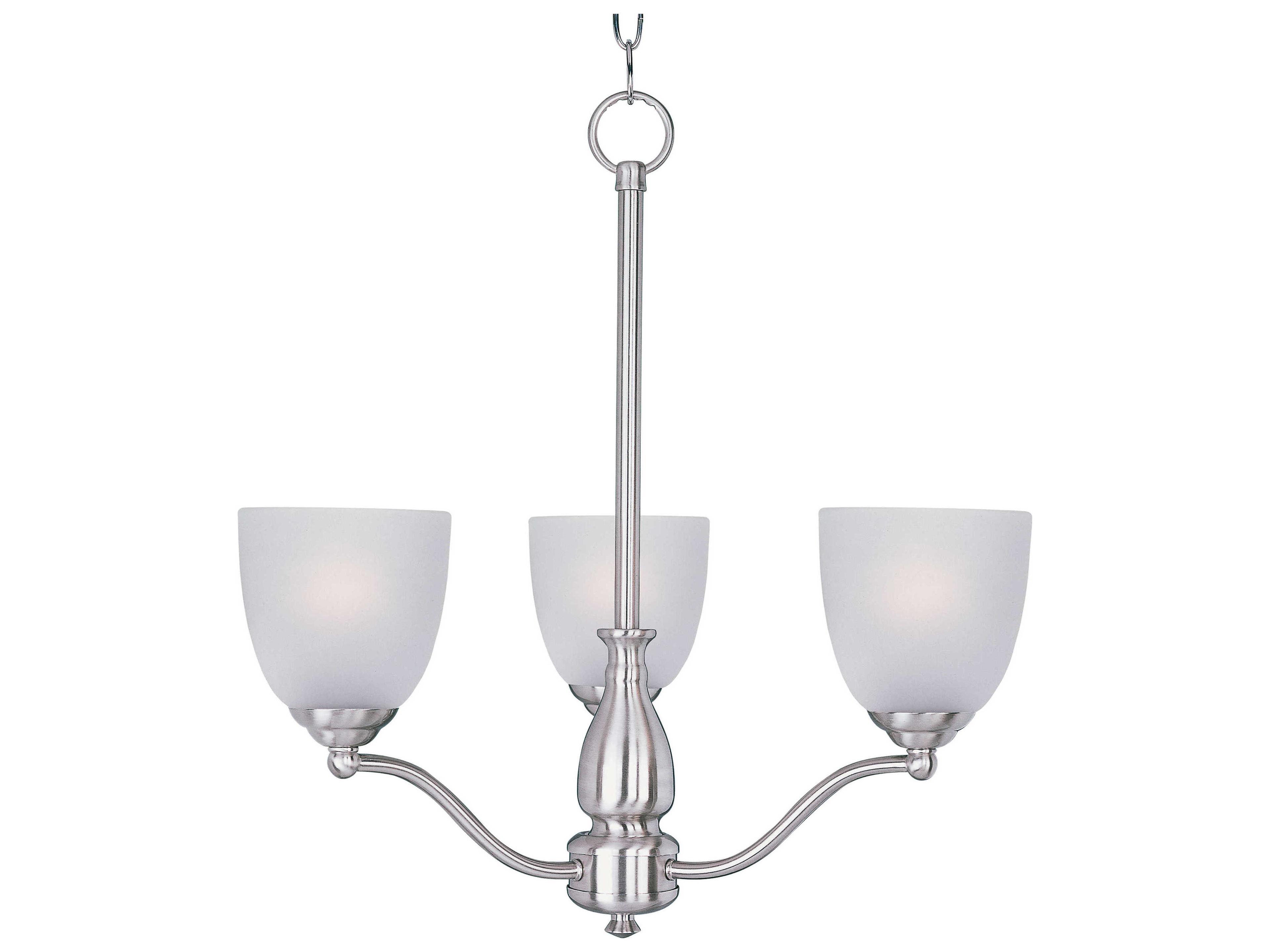 Maxim Lighting Stefan 3-Light Satin Nickel Glass Bell Chandelier