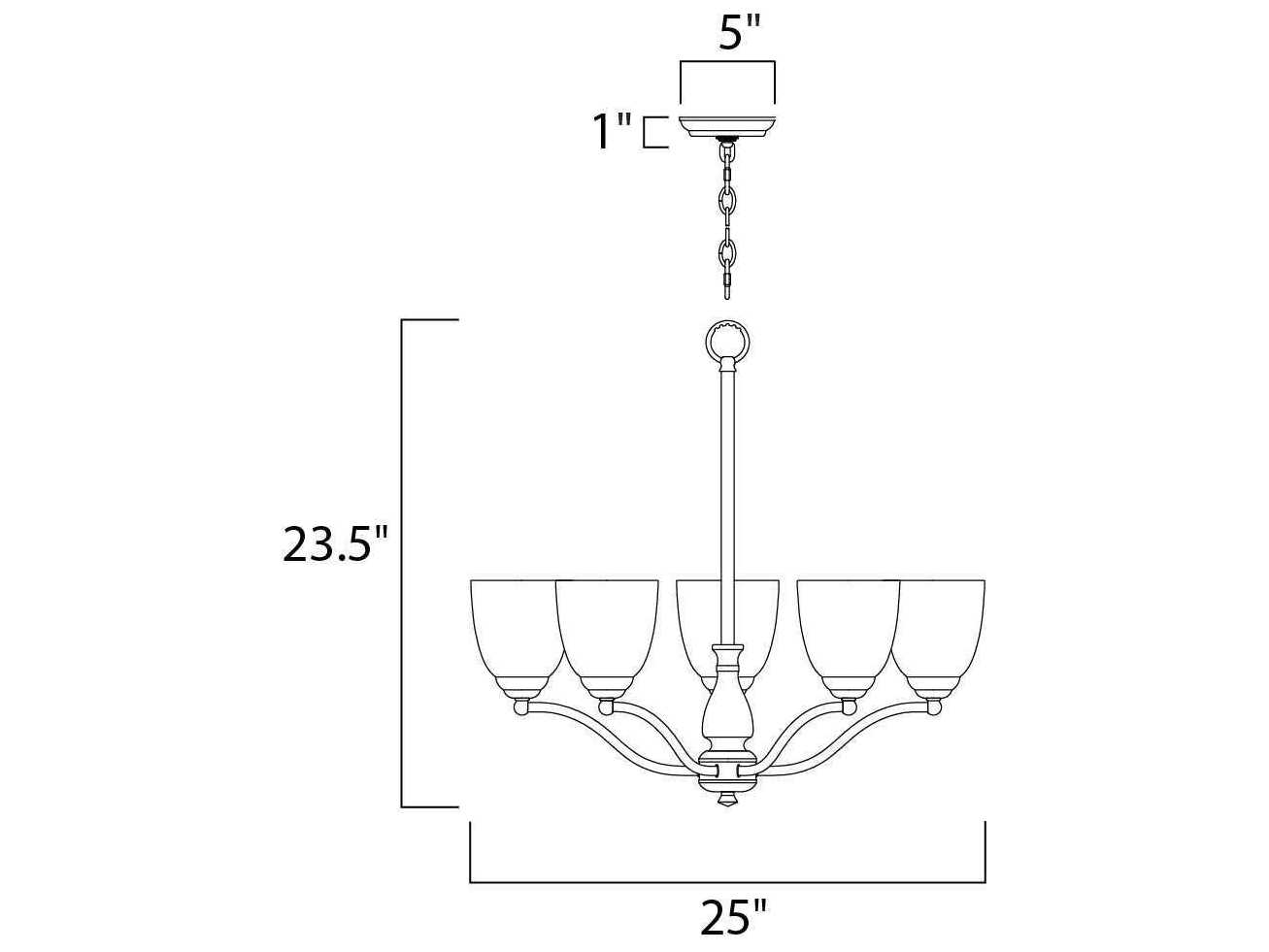 Maxim Lighting Stefan 5-Light Black Glass Dome Chandelier
