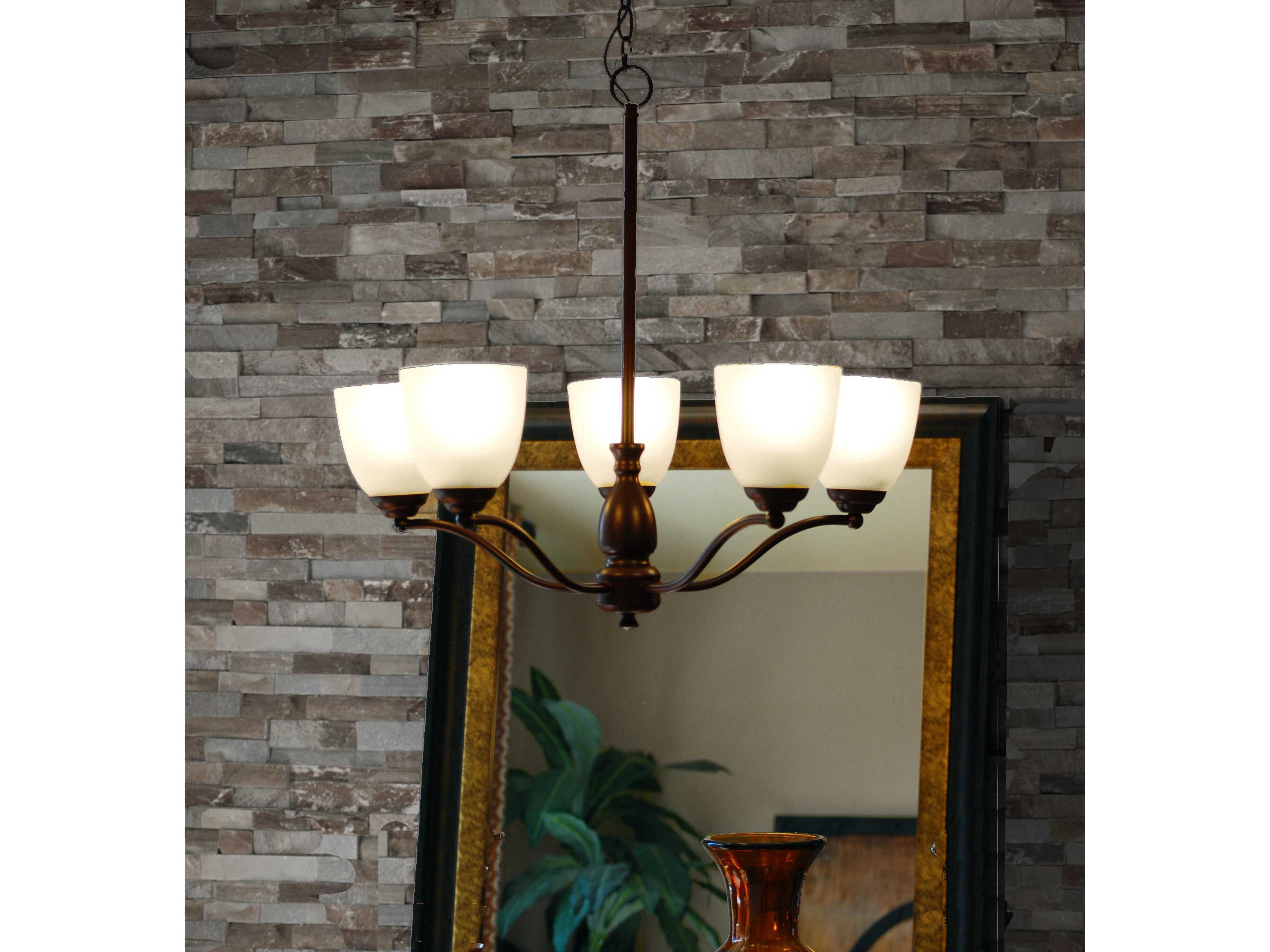 Maxim Lighting Stefan 5-Light Oil Rubbed Bronze Glass Bell Chandelier