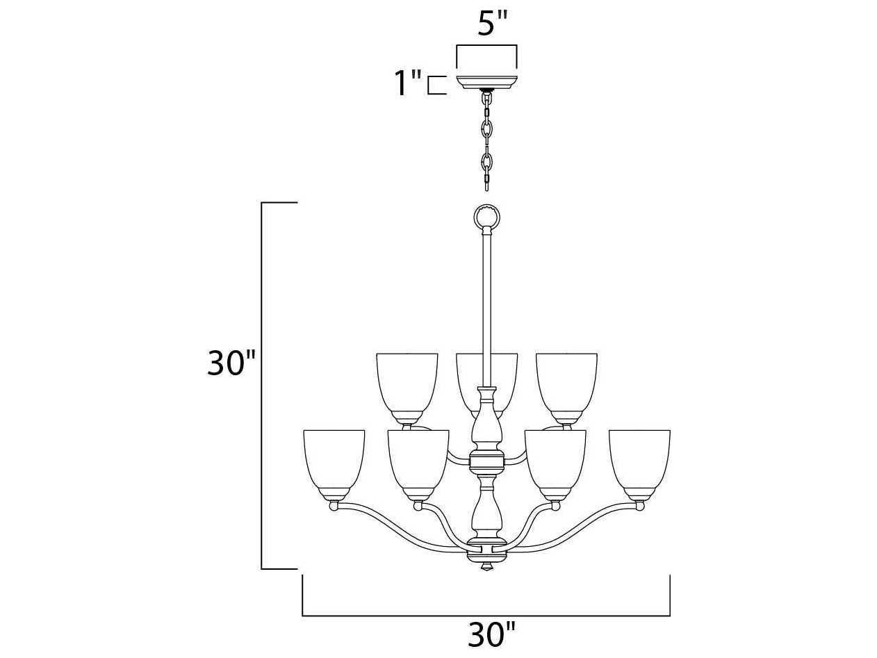 Maxim Lighting Stefan 9-Light Black Glass Dome Tiered Chandelier