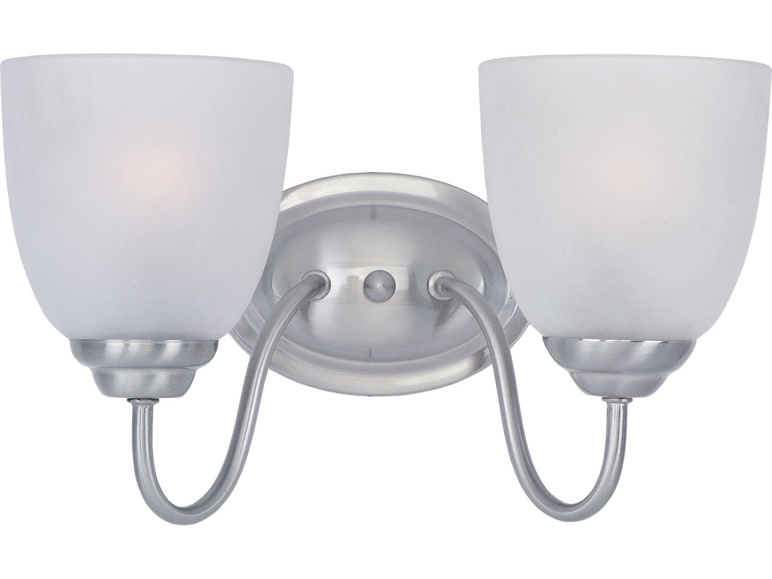 Maxim Lighting Stefan 2-Light Satin Nickel Glass Vanity Light