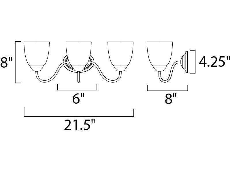 Maxim Lighting Stefan 3-Light Black Glass Vanity Light