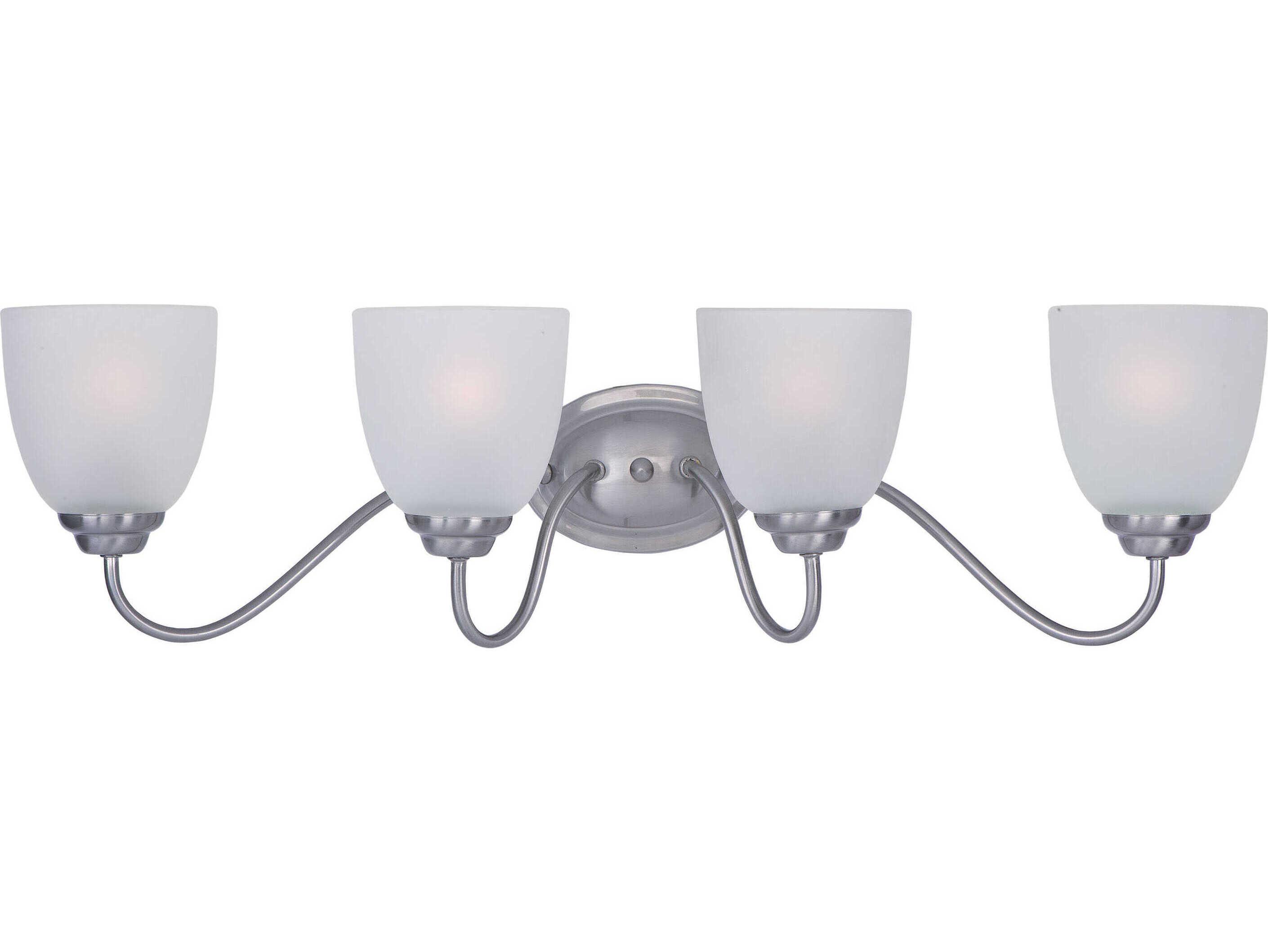 Maxim Lighting Stefan 4-Light Satin Nickel Glass Vanity Light