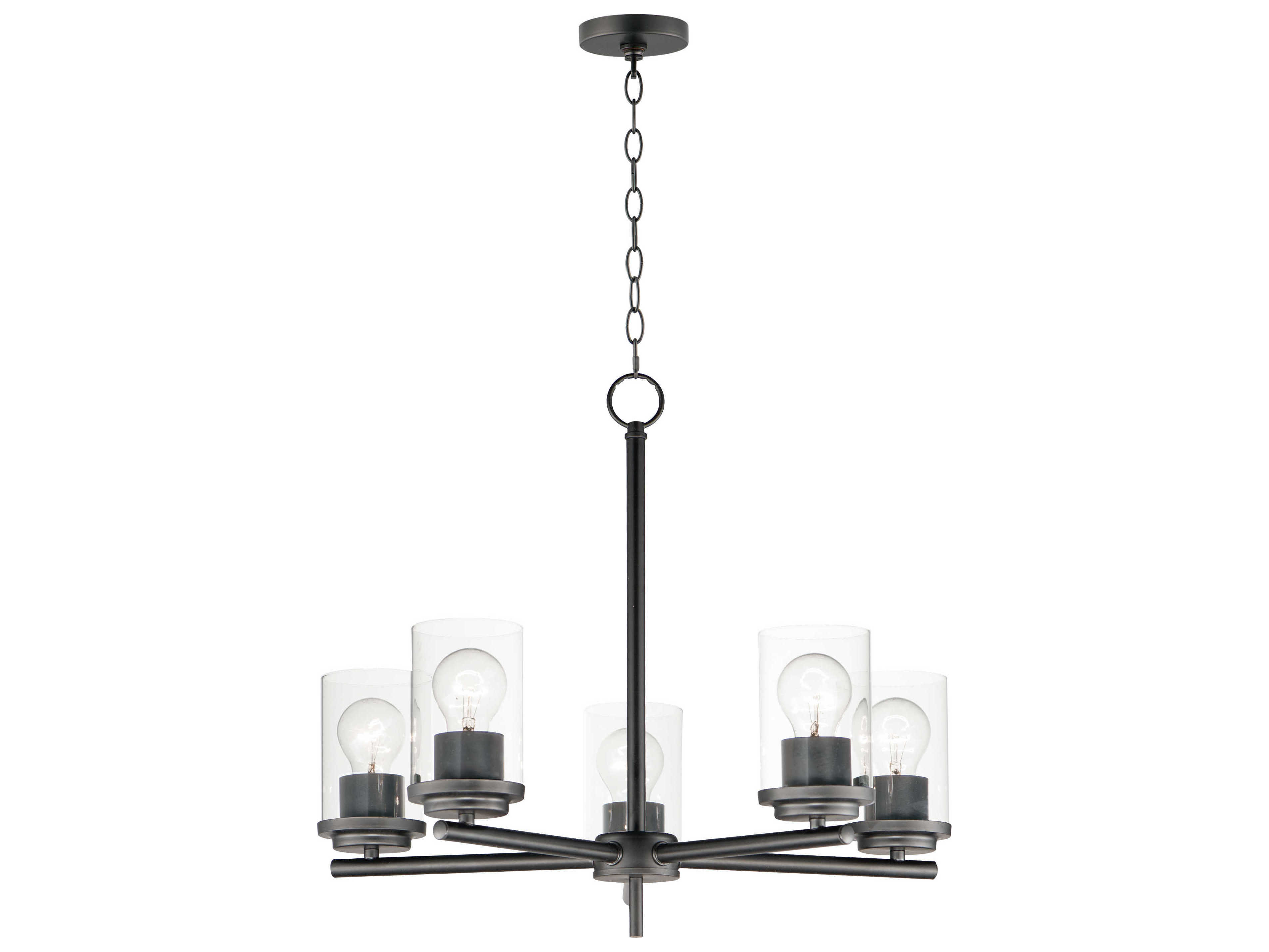 Maxim Lighting Corona 5-Light Black Glass Cylinder Chandelier
