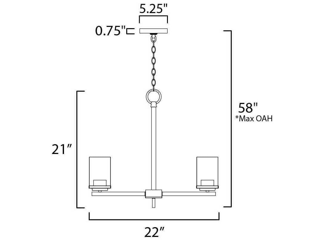 Maxim Lighting Corona 5-Light Black Glass Cylinder Chandelier