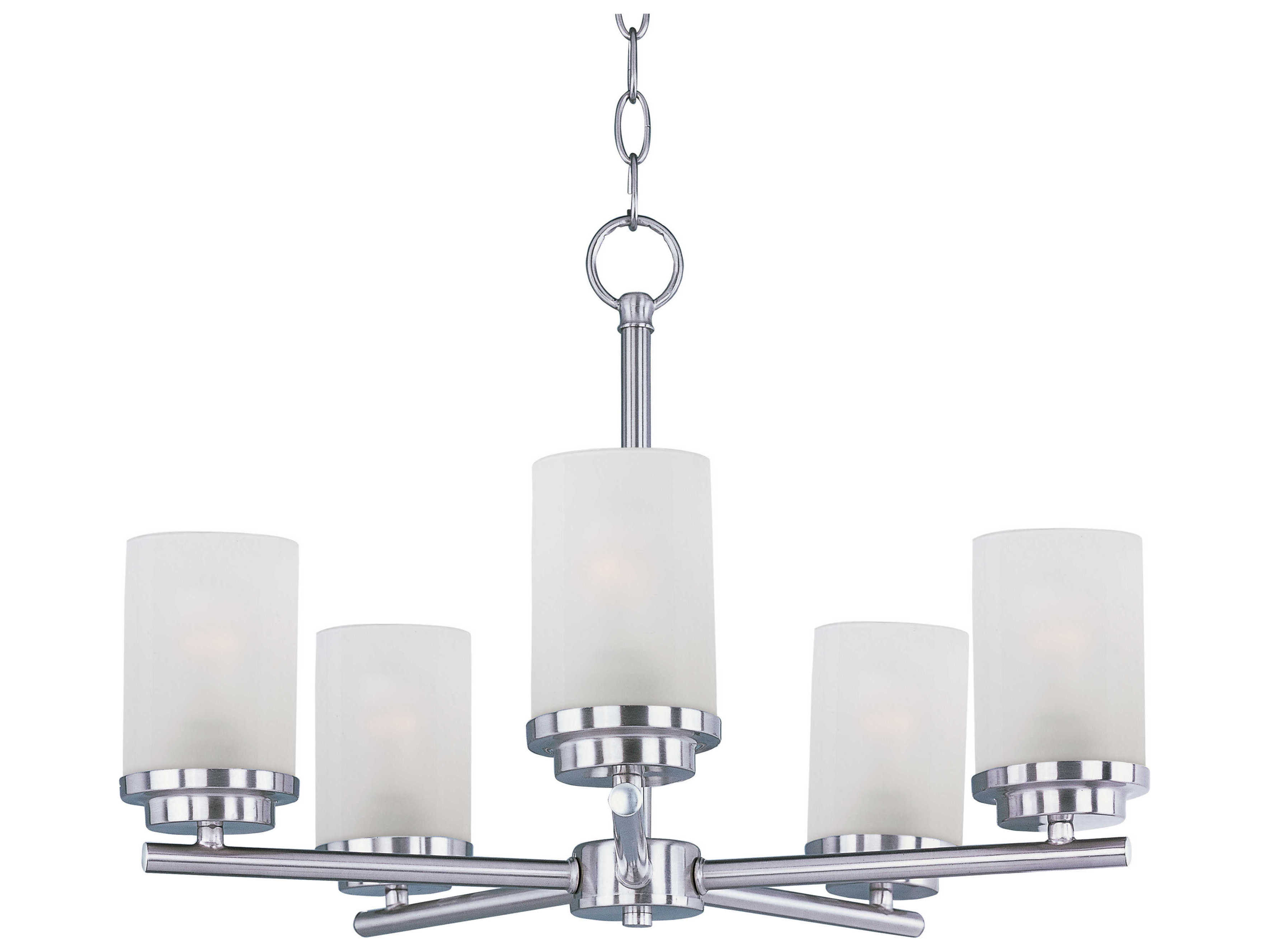 Maxim Lighting Corona 5-Light Satin Nickel Glass Cylinder Chandelier