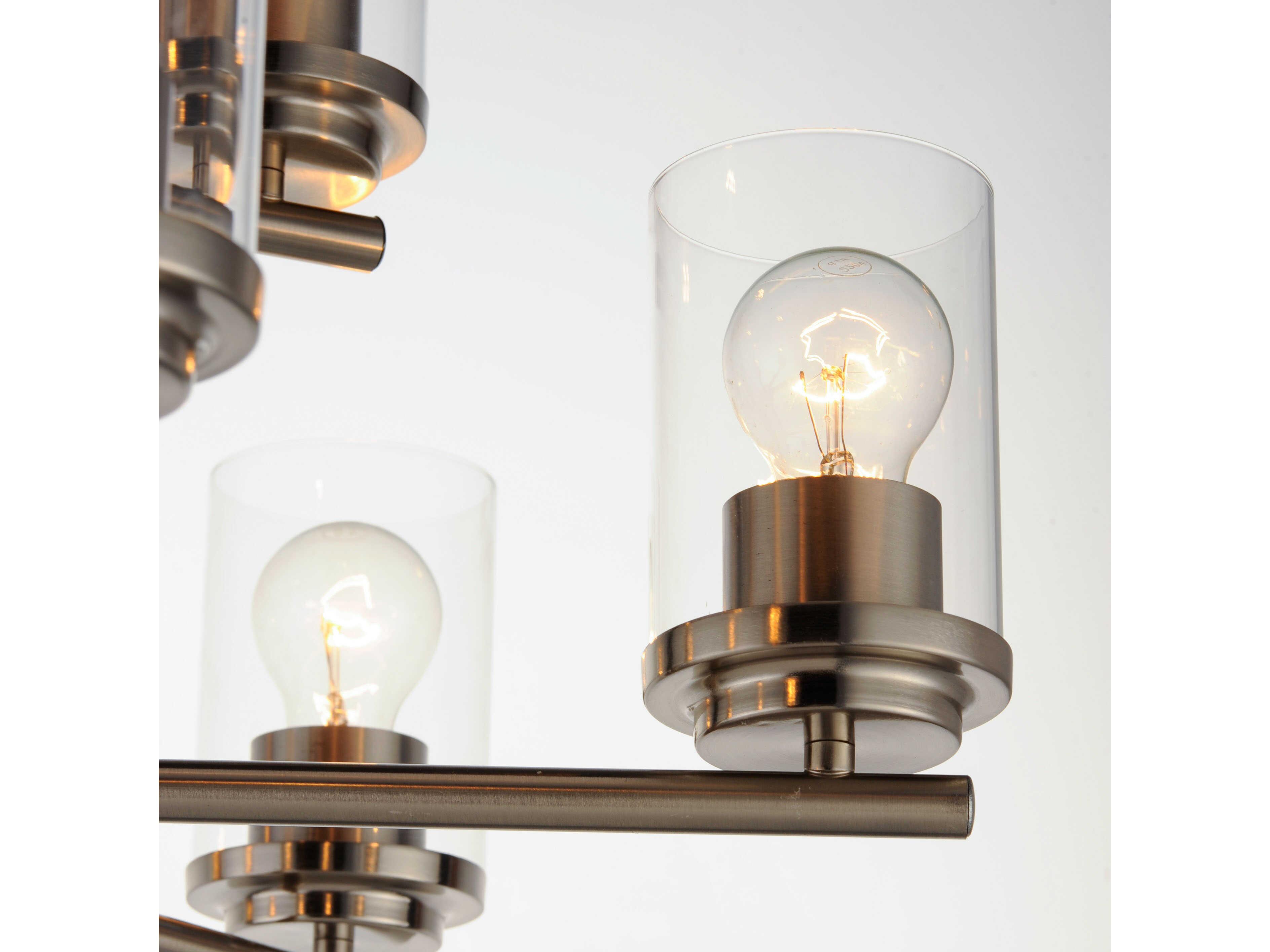 Maxim Lighting Corona 9-Light Satin Nickel Glass Cylinder Chandelier