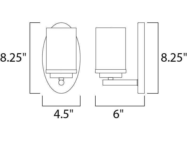 Maxim Lighting Corona 1-Light Satin Brass Glass Wall Sconce
