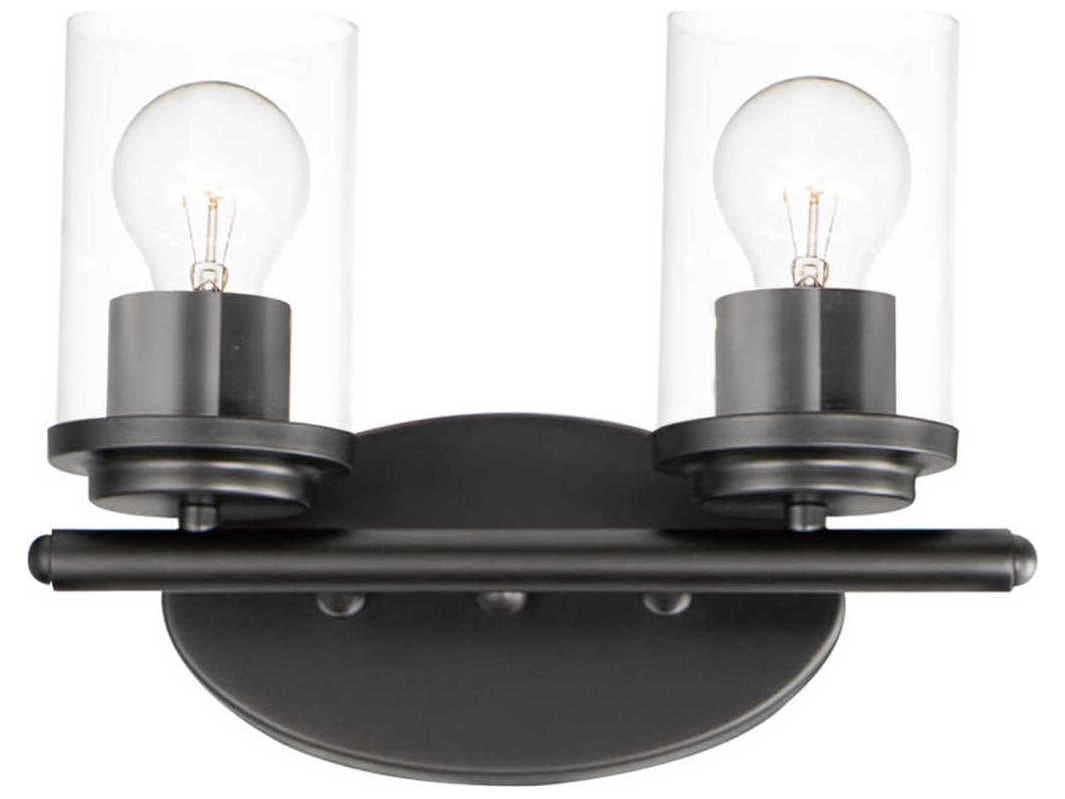 Maxim Lighting Corona 2-Light Black Glass Vanity Light
