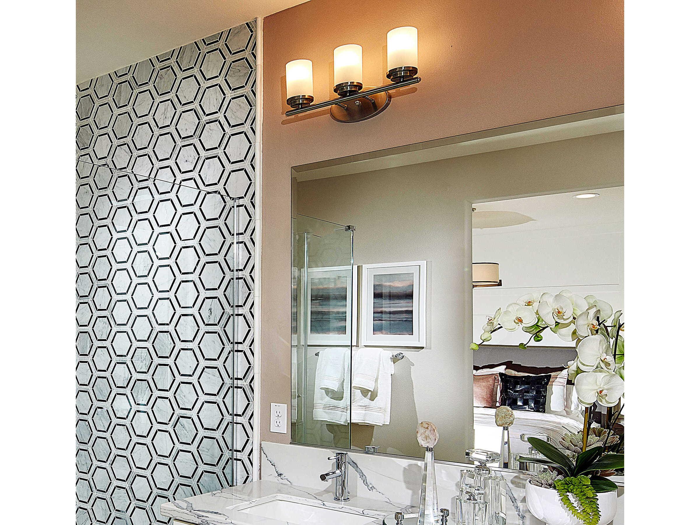 Maxim Lighting Corona 3-Light Oil Rubbed Bronze Glass Vanity Light