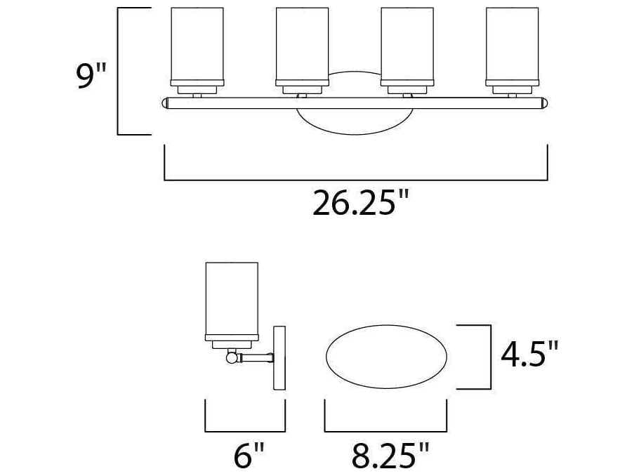 Maxim Lighting Corona 4-Light Satin Nickel Glass Vanity Light