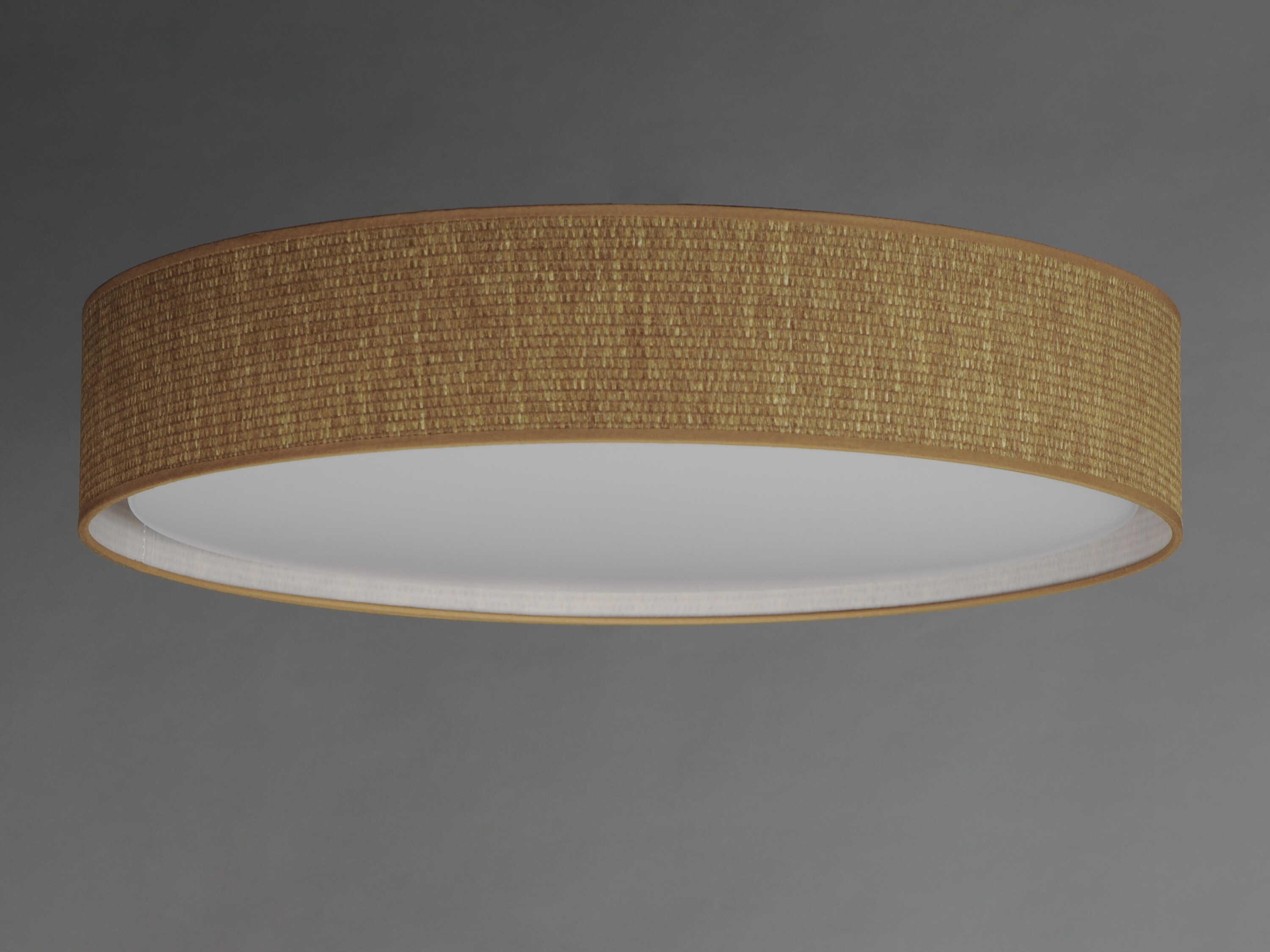 Maxim Lighting Prime 1-Light Grasscloth Brown LED Drum Flush Mount