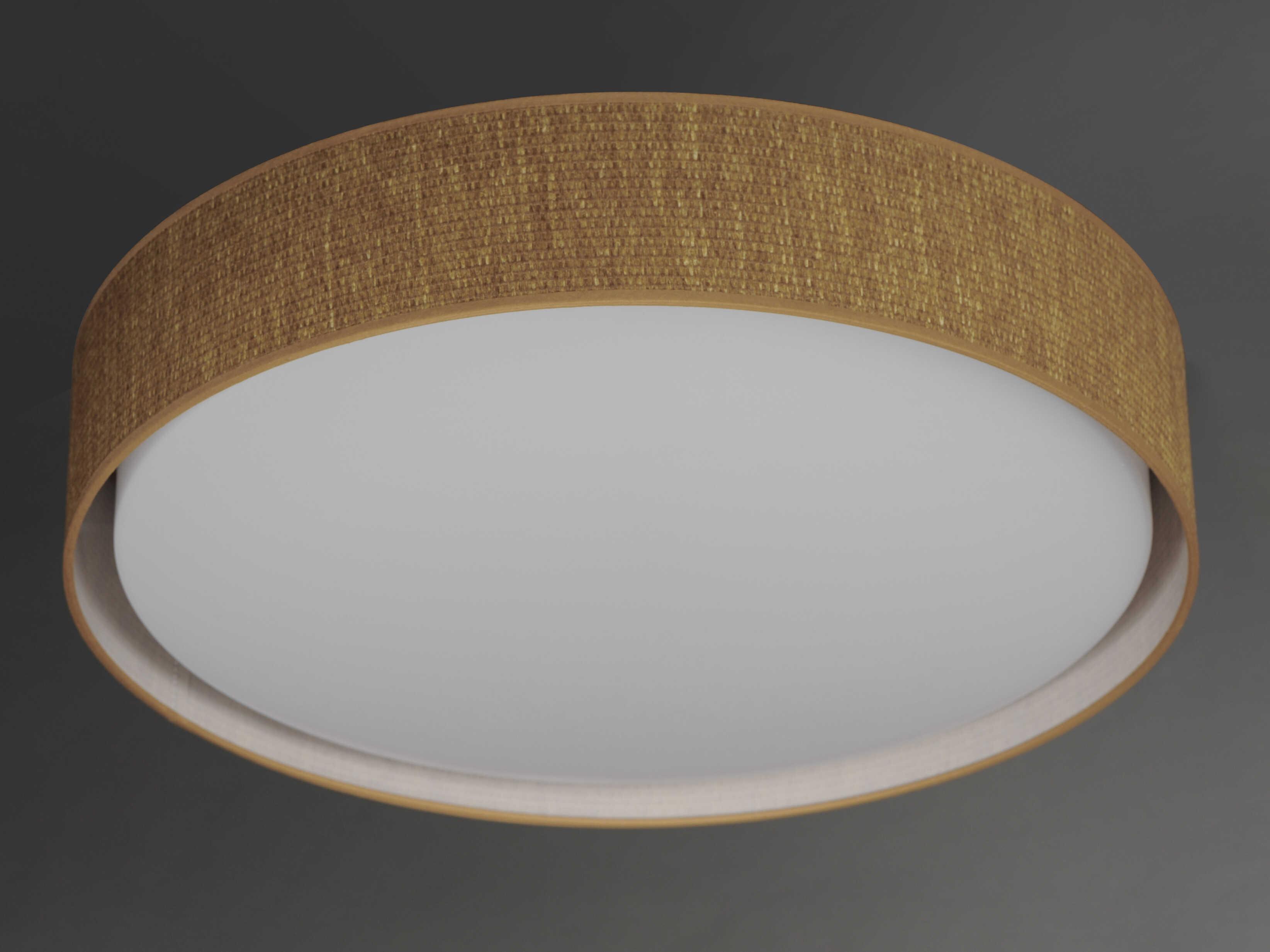 Maxim Lighting Prime 1-Light Grasscloth Brown LED Drum Flush Mount
