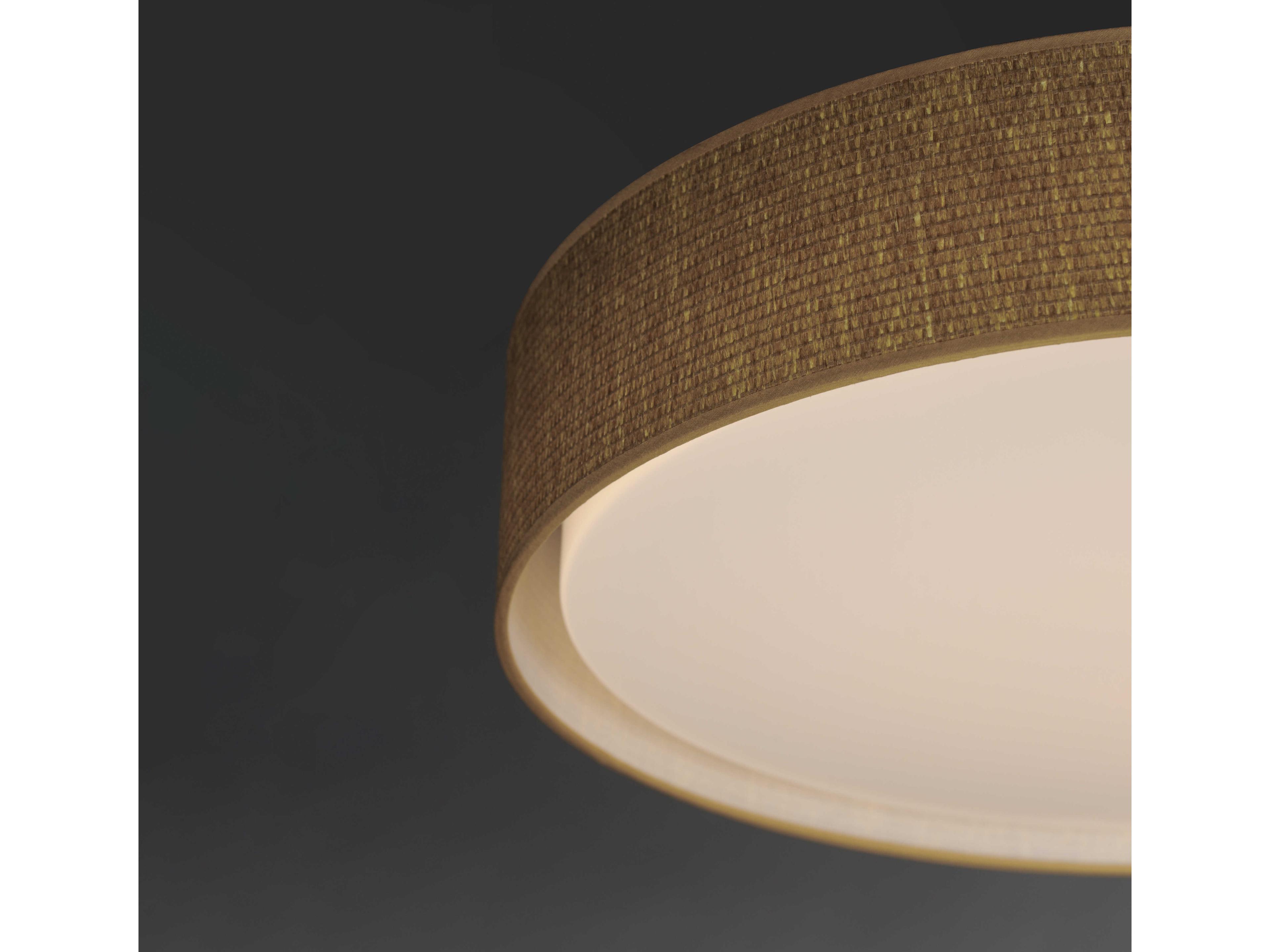 Maxim Lighting Prime 1-Light Grasscloth Brown LED Drum Flush Mount