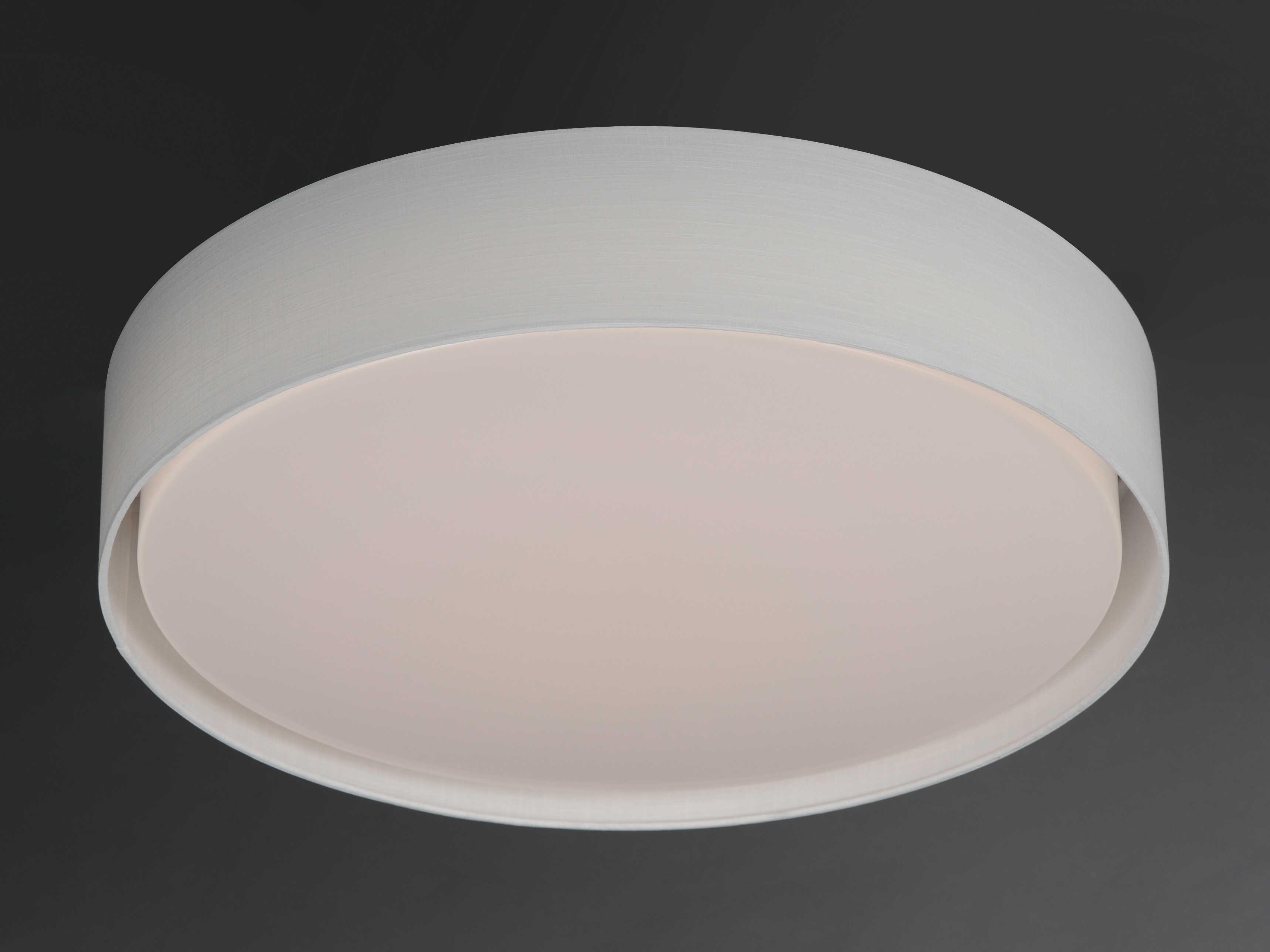 Maxim Lighting Prime 1-Light White Linen LED Drum Flush Mount