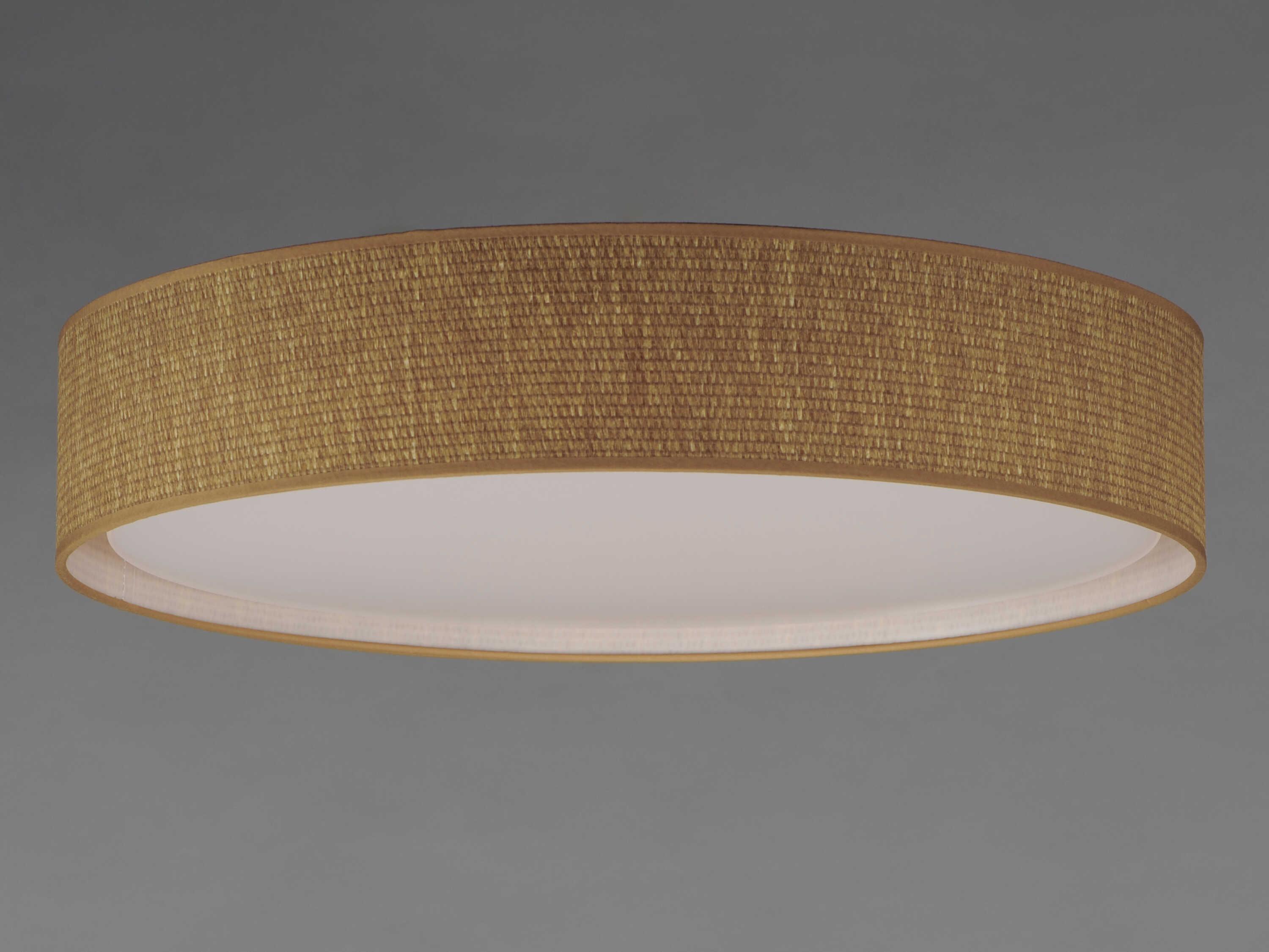 Maxim Lighting Prime 1-Light Grasscloth Brown LED Drum Flush Mount
