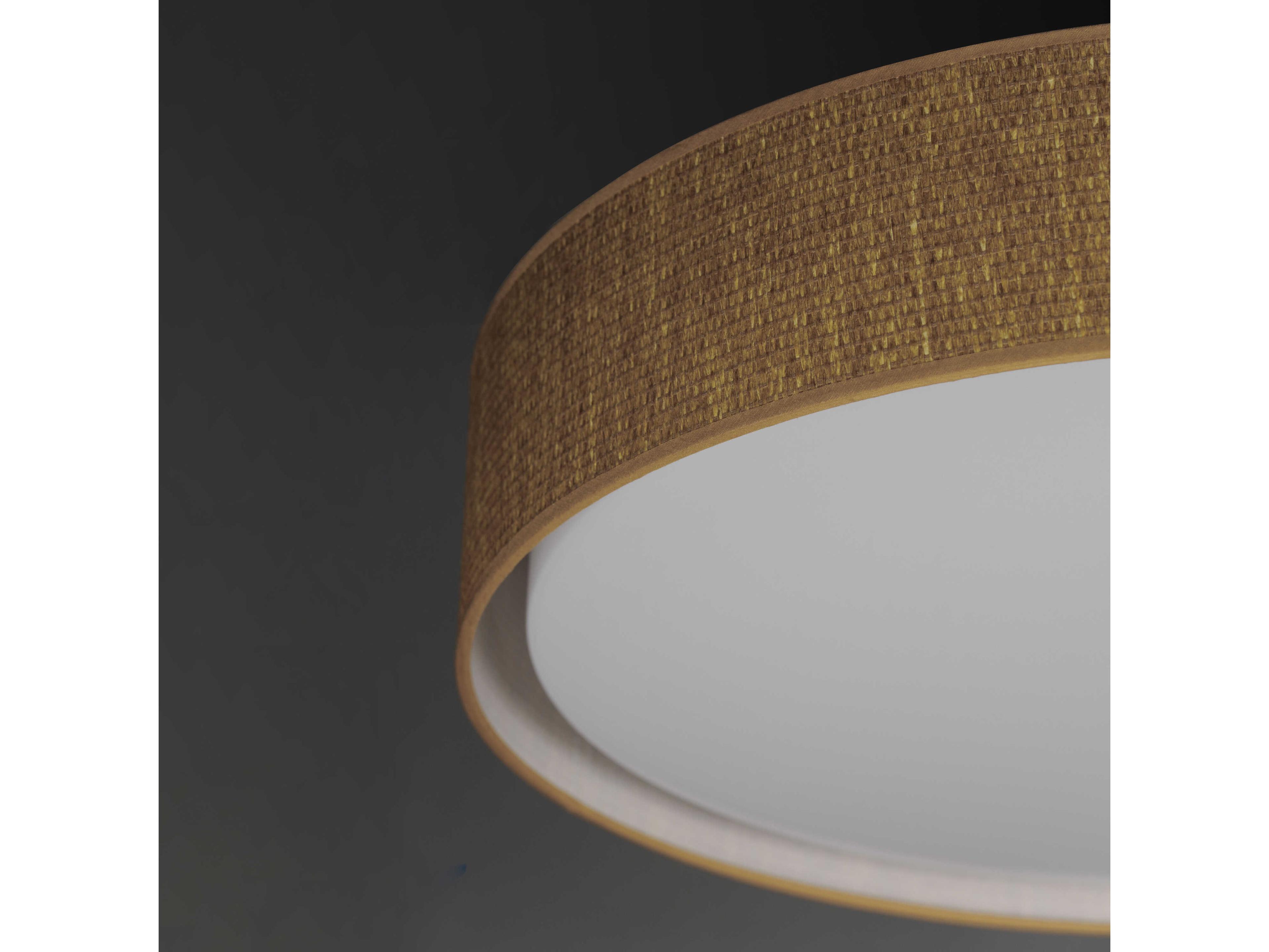 Maxim Lighting Prime 1-Light Grasscloth Brown LED Drum Flush Mount