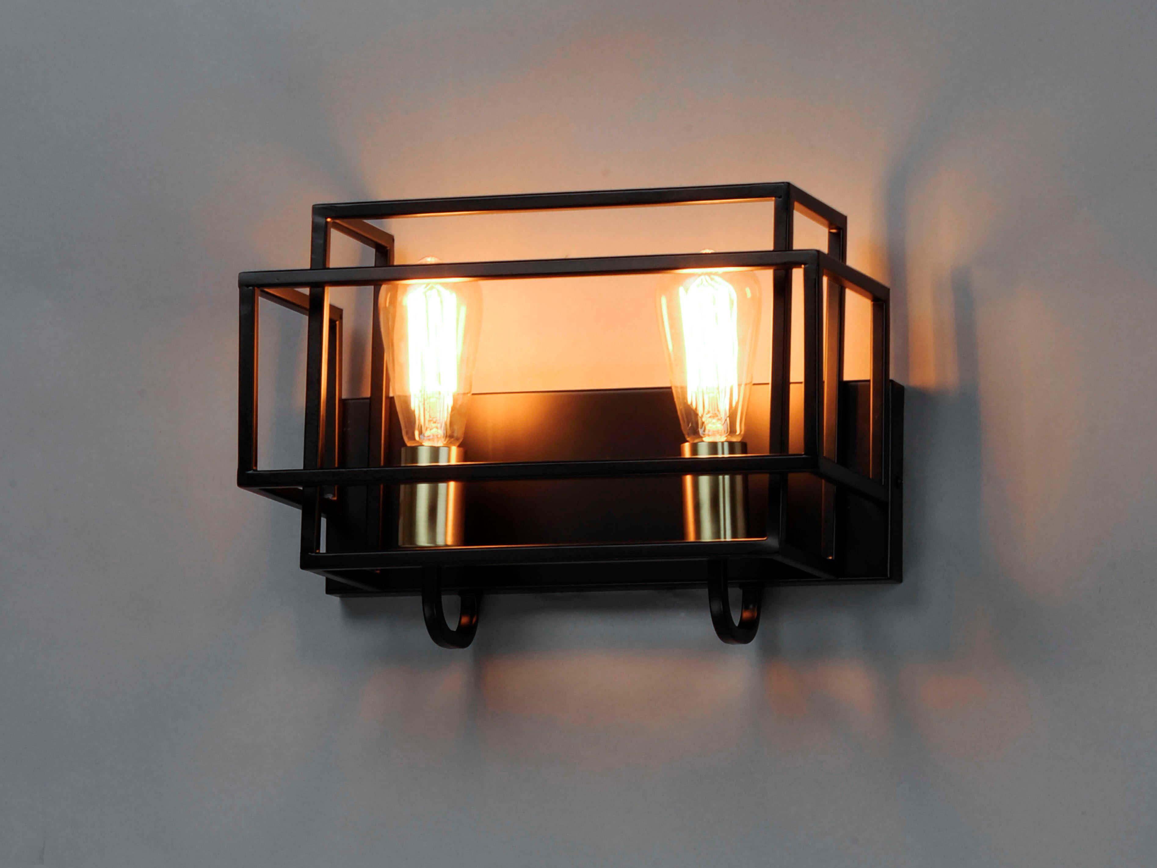 Maxim Lighting Liner 2-Light Black Satin Brass Vanity Light