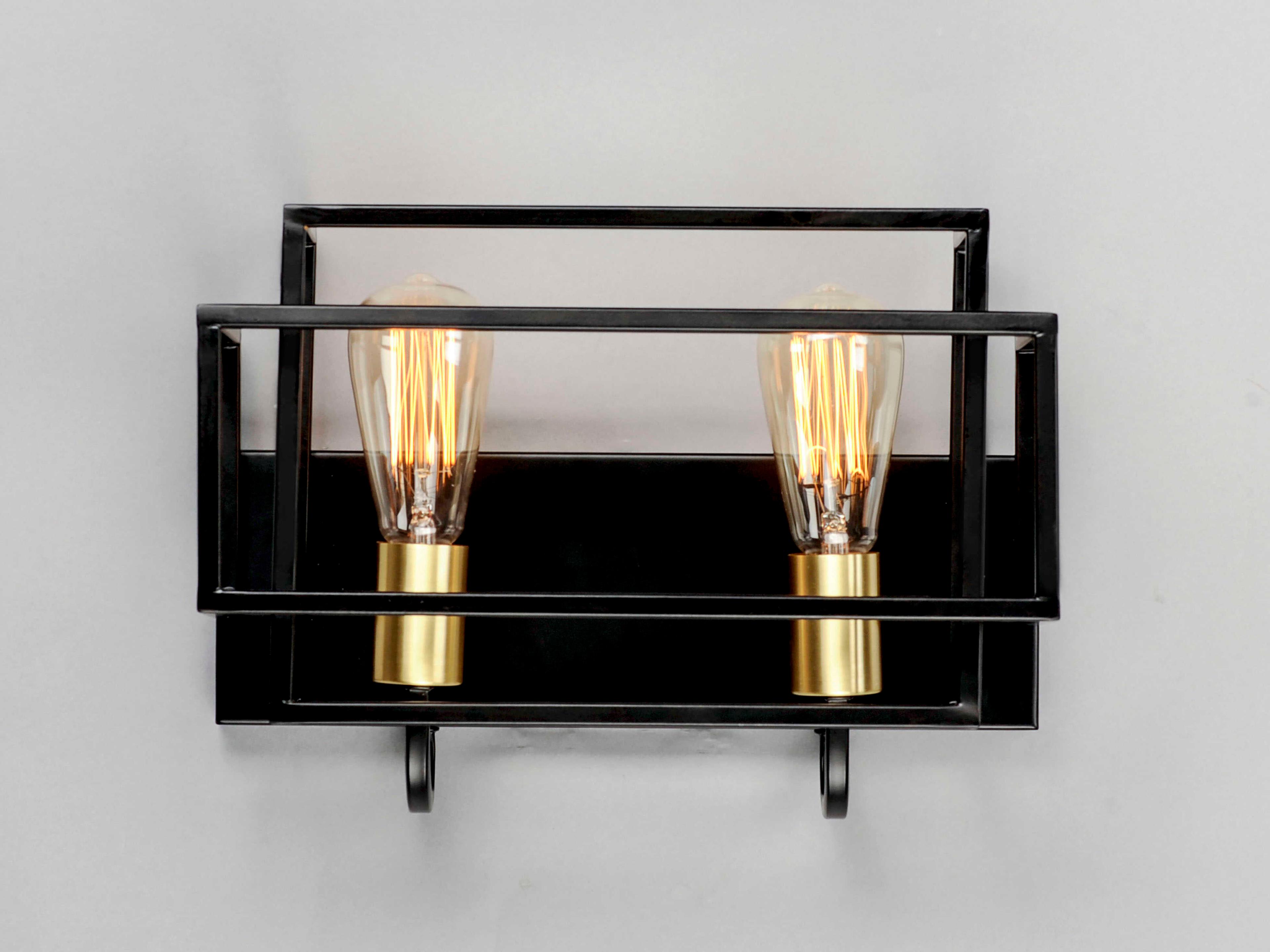 Maxim Lighting Liner 2-Light Black Satin Brass Vanity Light