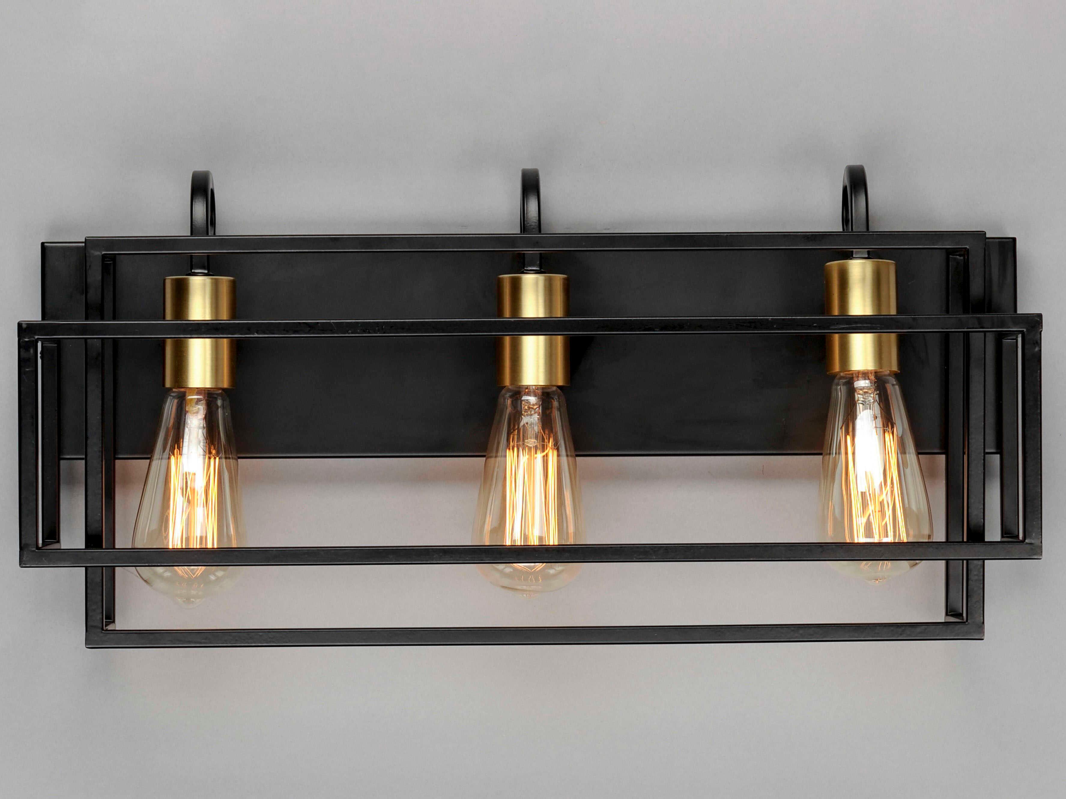 Maxim Lighting Liner 3-Light Black Satin Brass Vanity Light