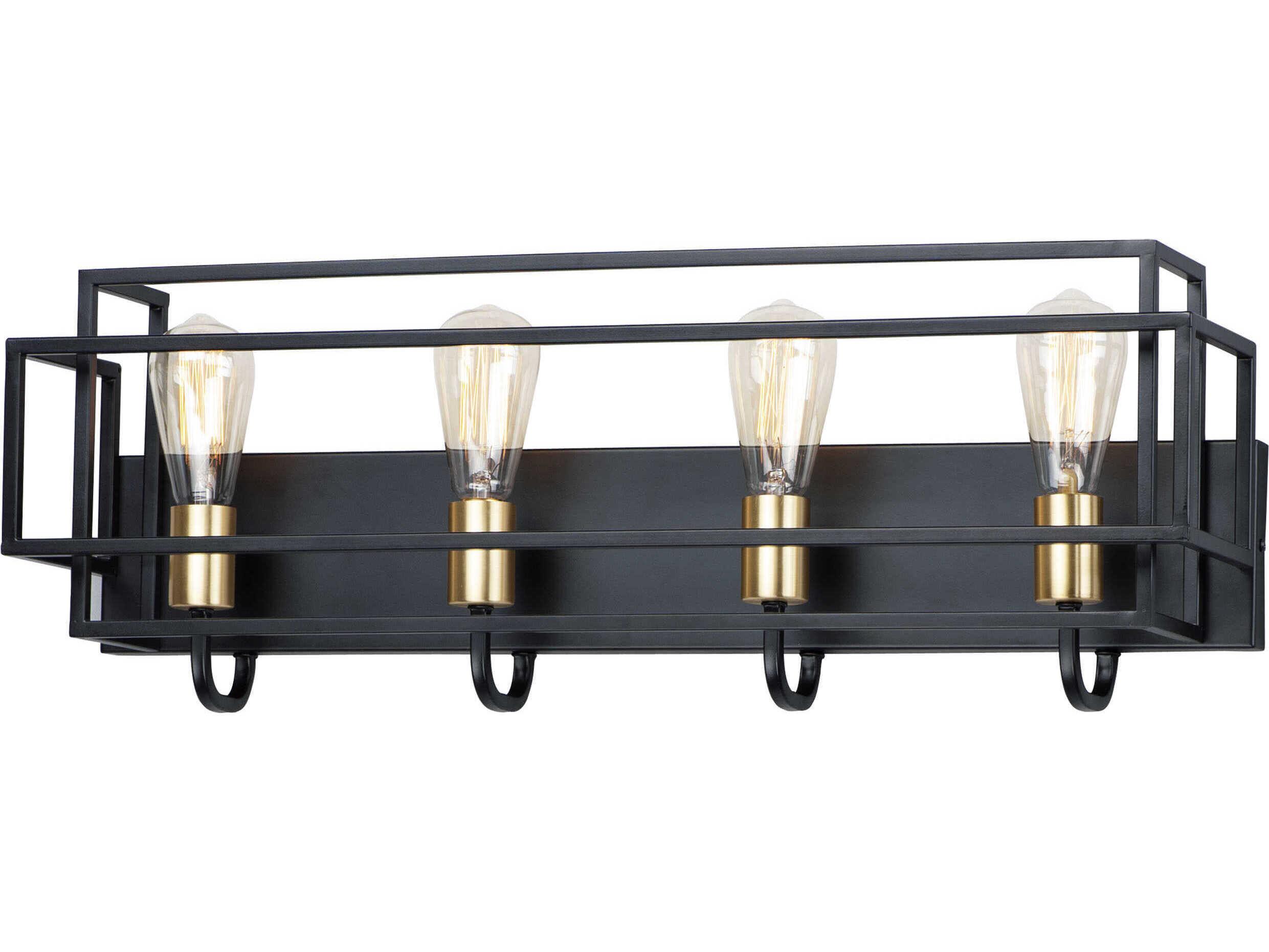 Maxim Lighting Liner 4-Light Black Satin Brass Vanity Light