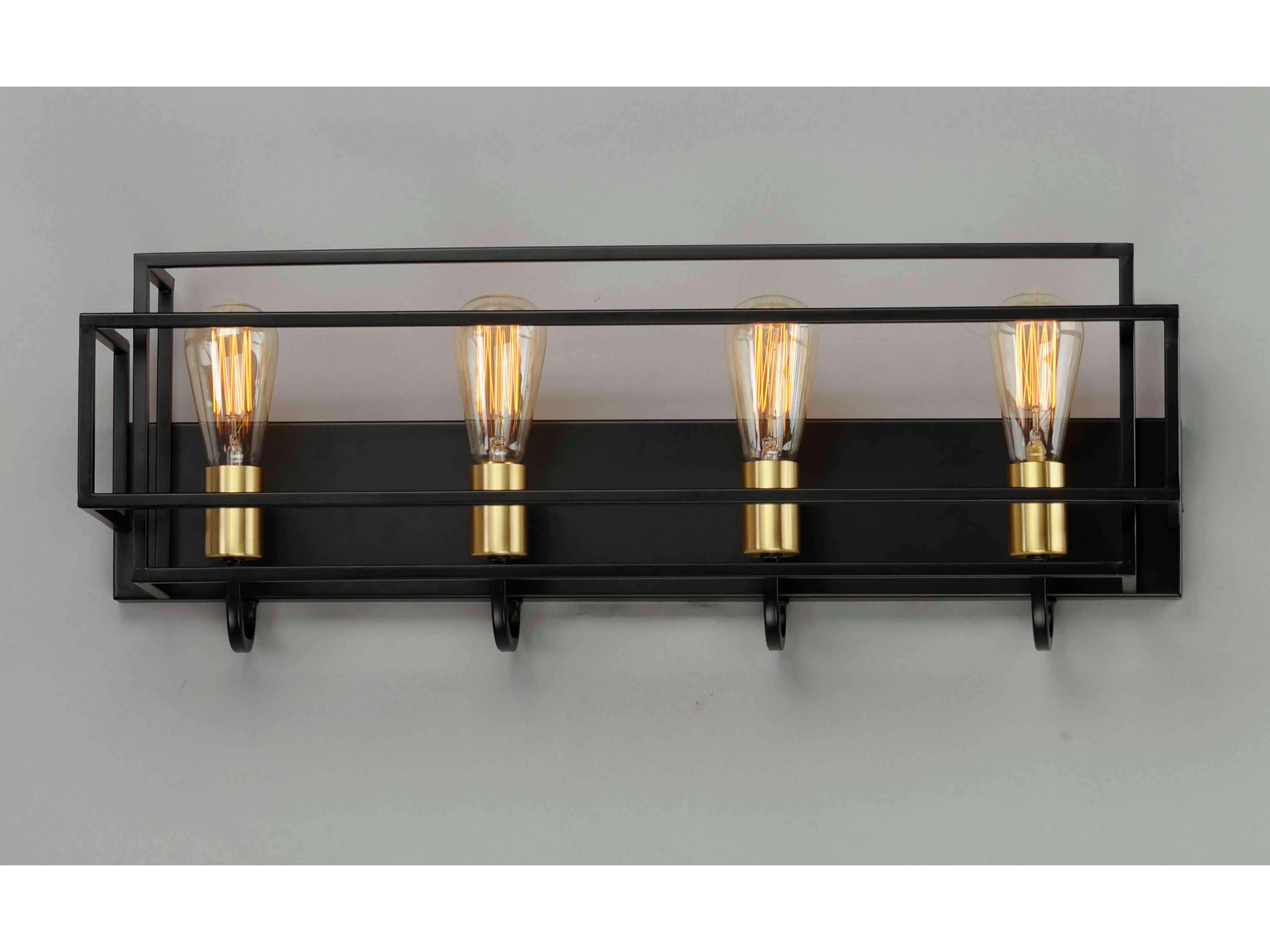 Maxim Lighting Liner 4-Light Black Satin Brass Vanity Light
