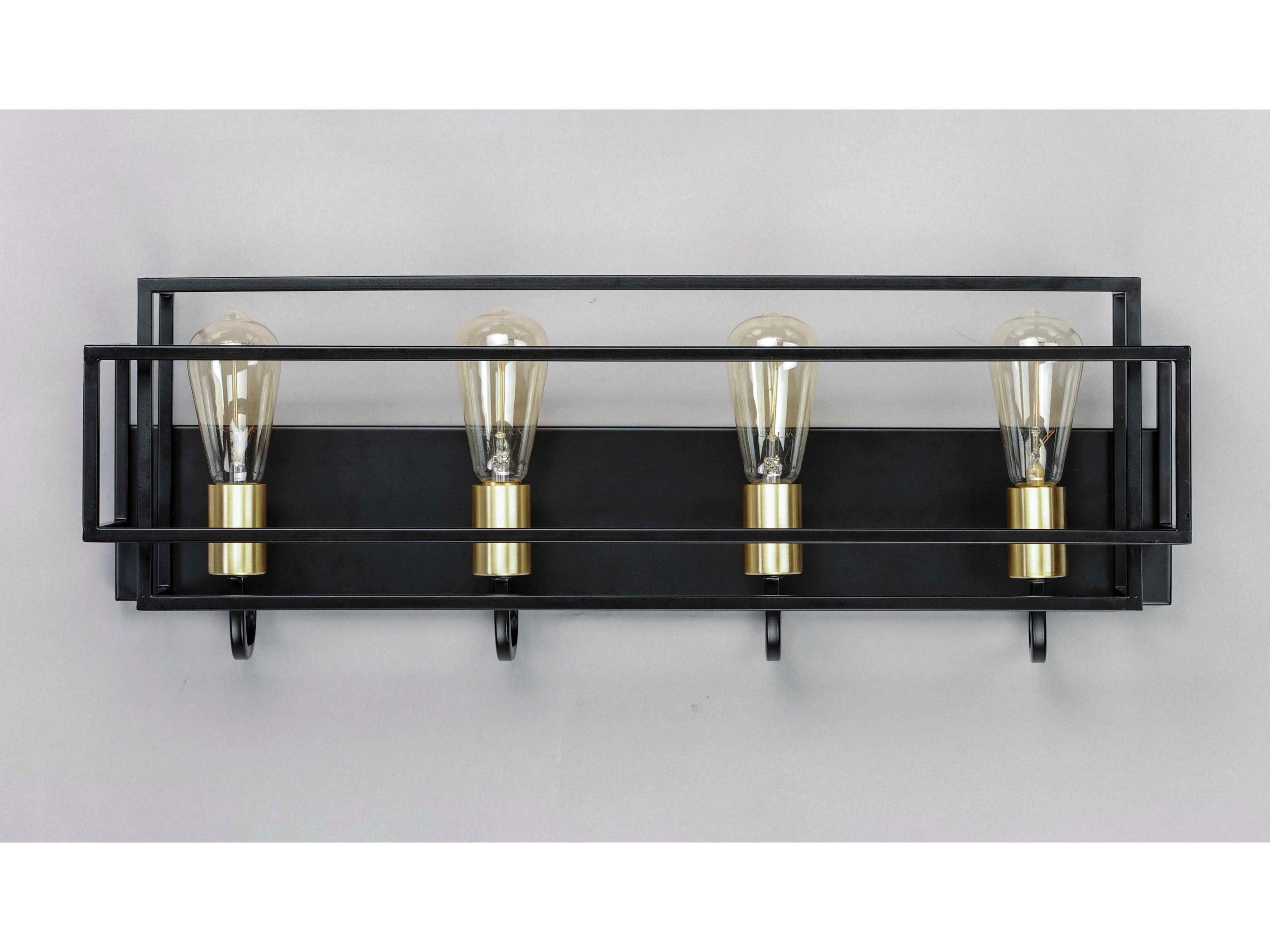 Maxim Lighting Liner 4-Light Black Satin Brass Vanity Light