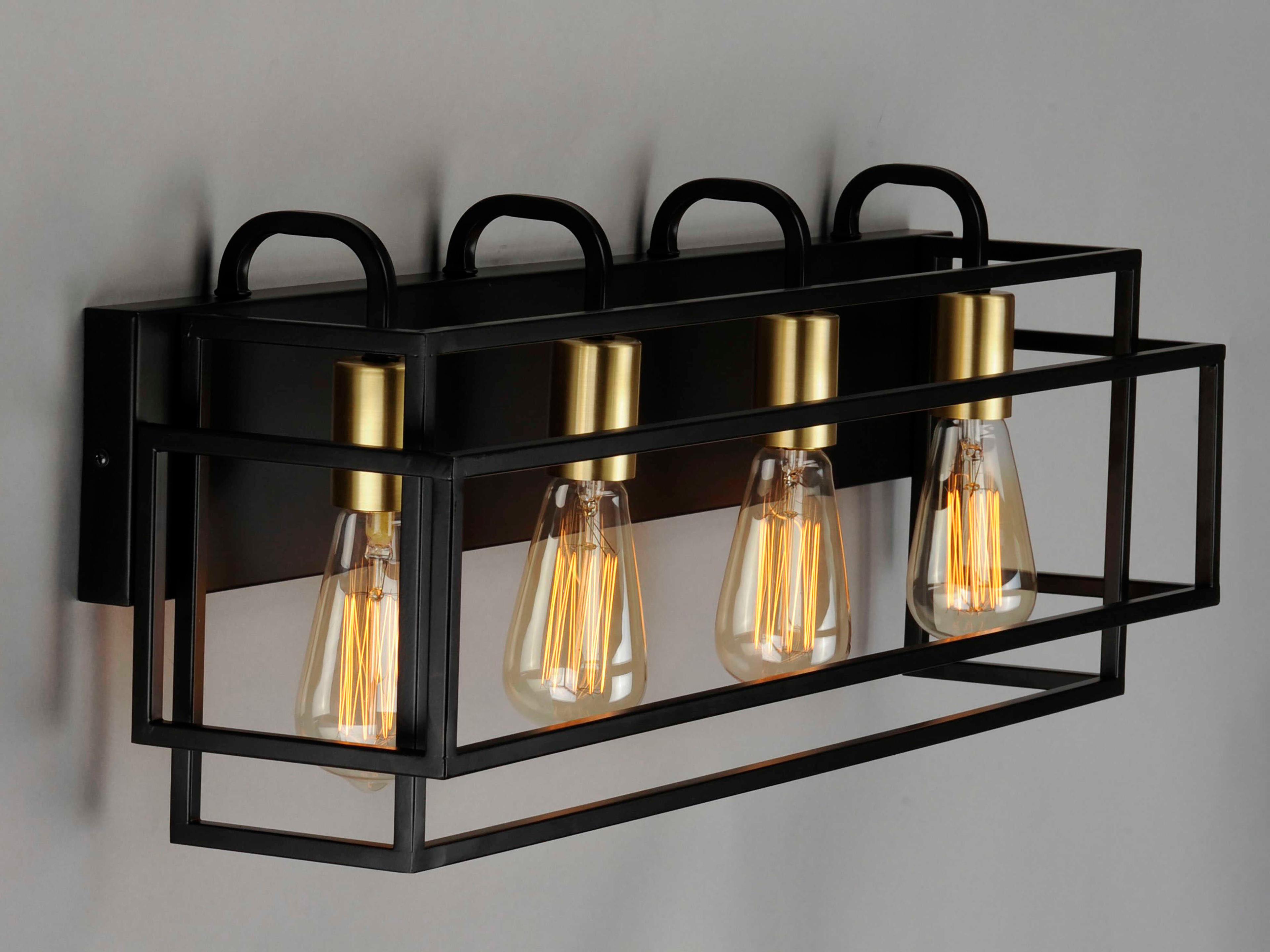 Maxim Lighting Liner 4-Light Black Satin Brass Vanity Light