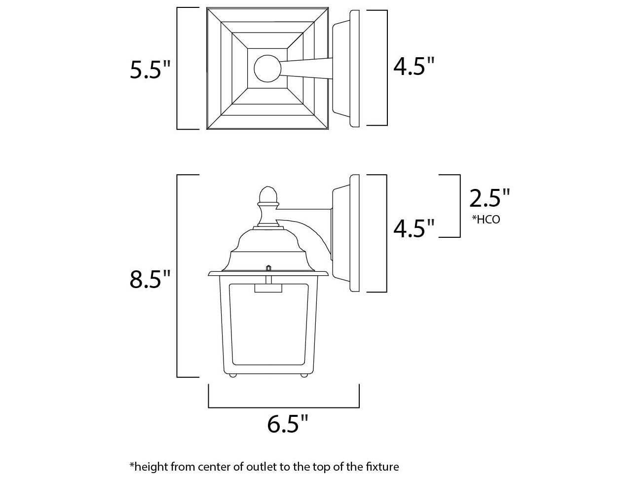 Maxim Lighting Builder Cast Black & Clear Glass Outdoor Wall Light