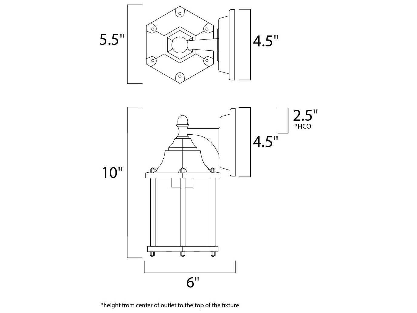 Maxim Lighting Builder Cast Black & Clear Glass Outdoor Wall Light
