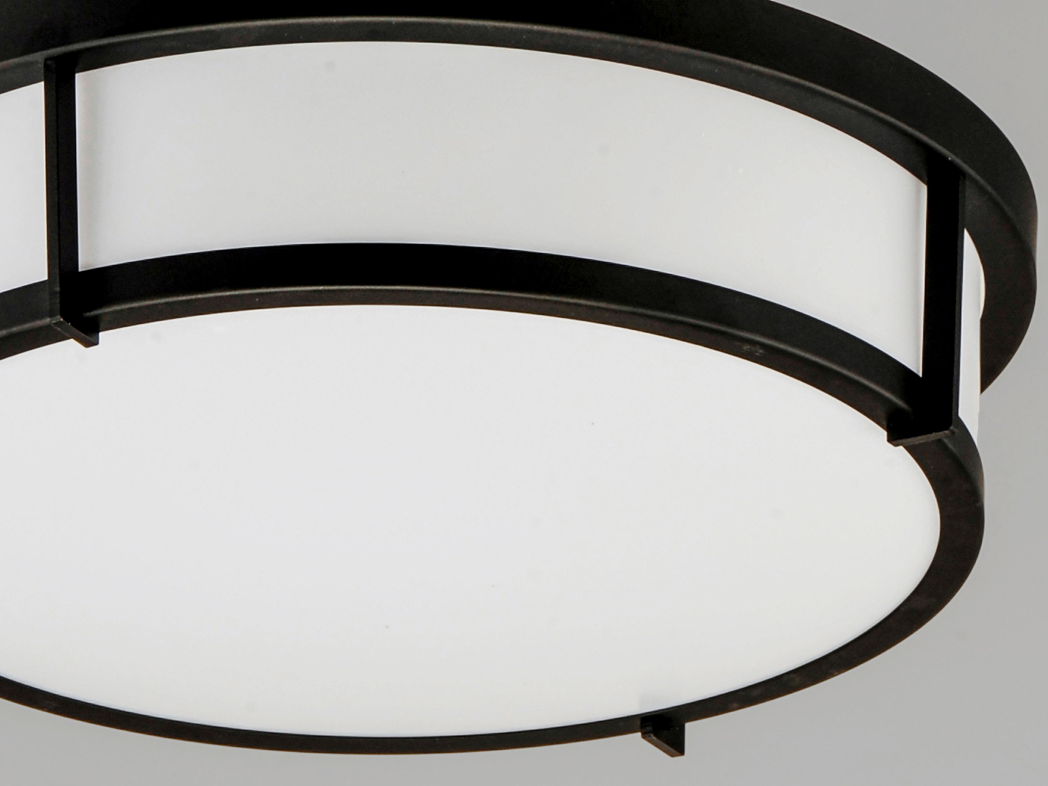Maxim Lighting Rogue 2-Light Black Drum Flush Mount