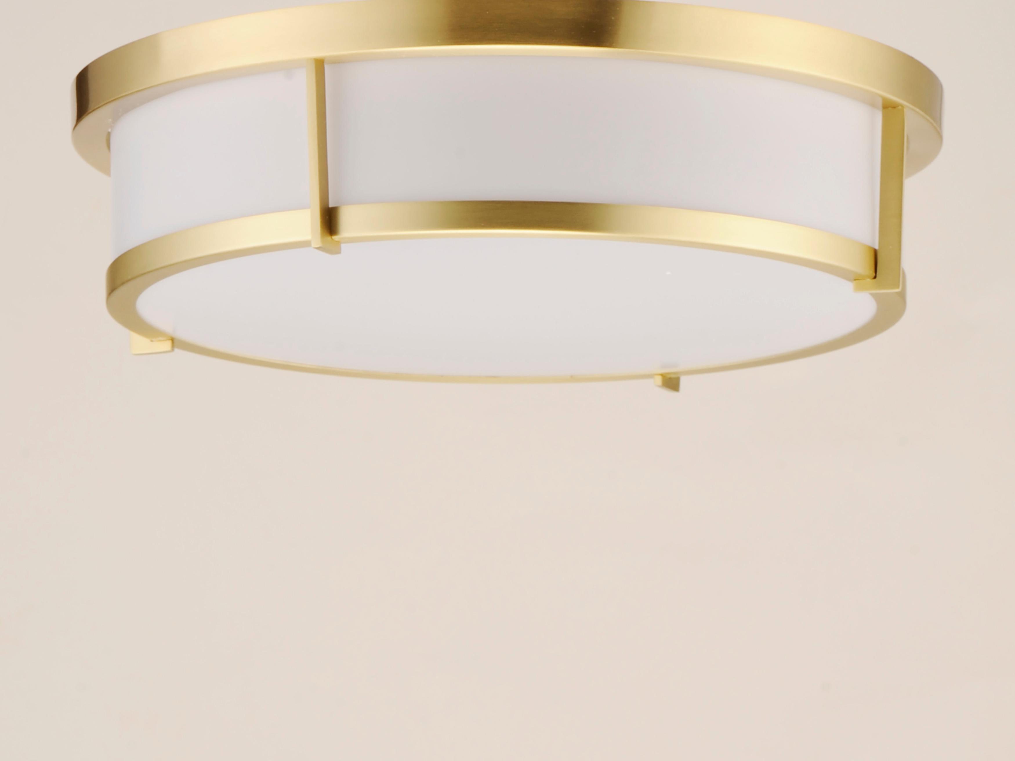 Maxim Lighting Rogue 2-Light Satin Brass Drum Flush Mount