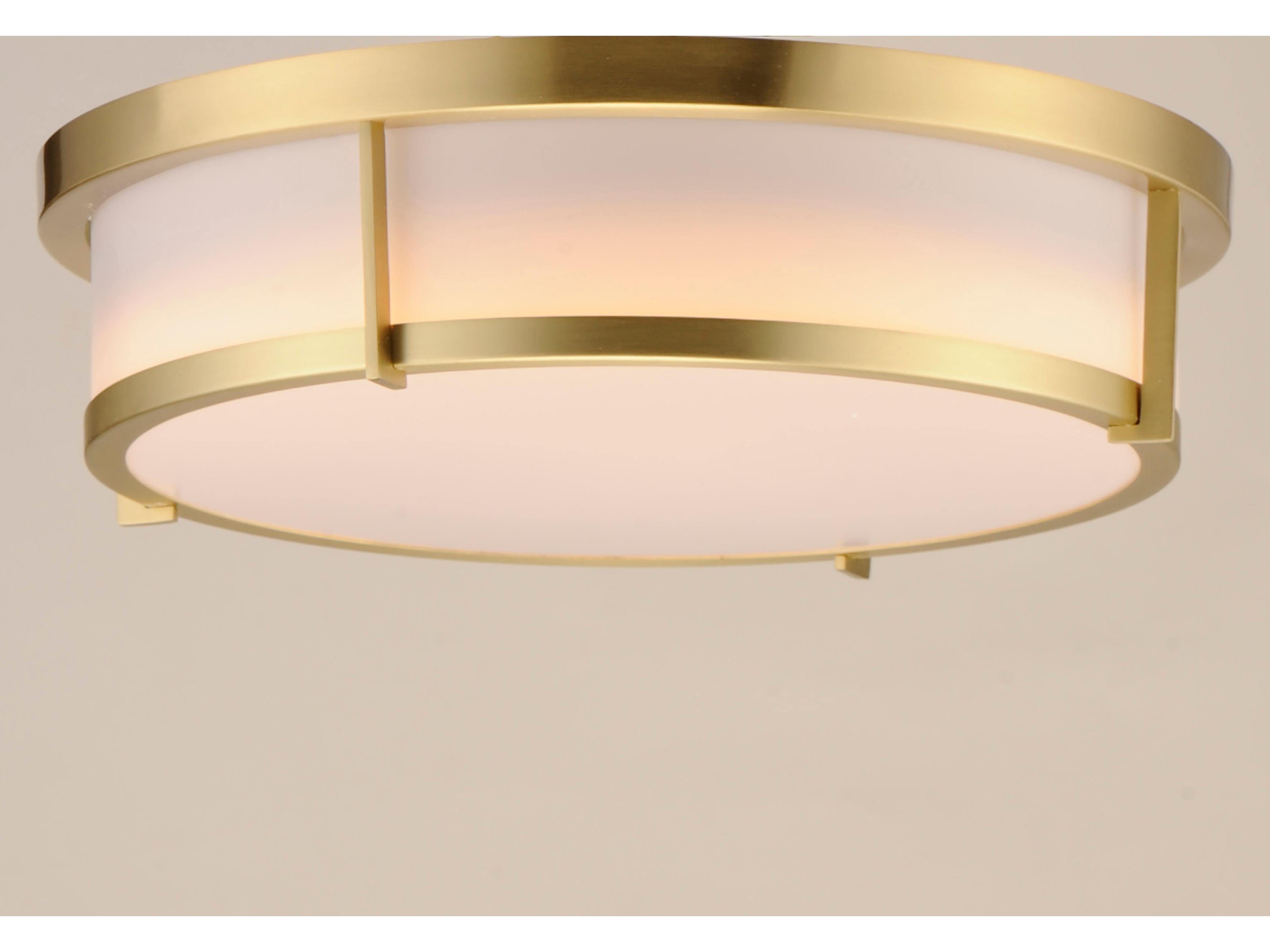 Maxim Lighting Rogue 2-Light Satin Brass Drum Flush Mount