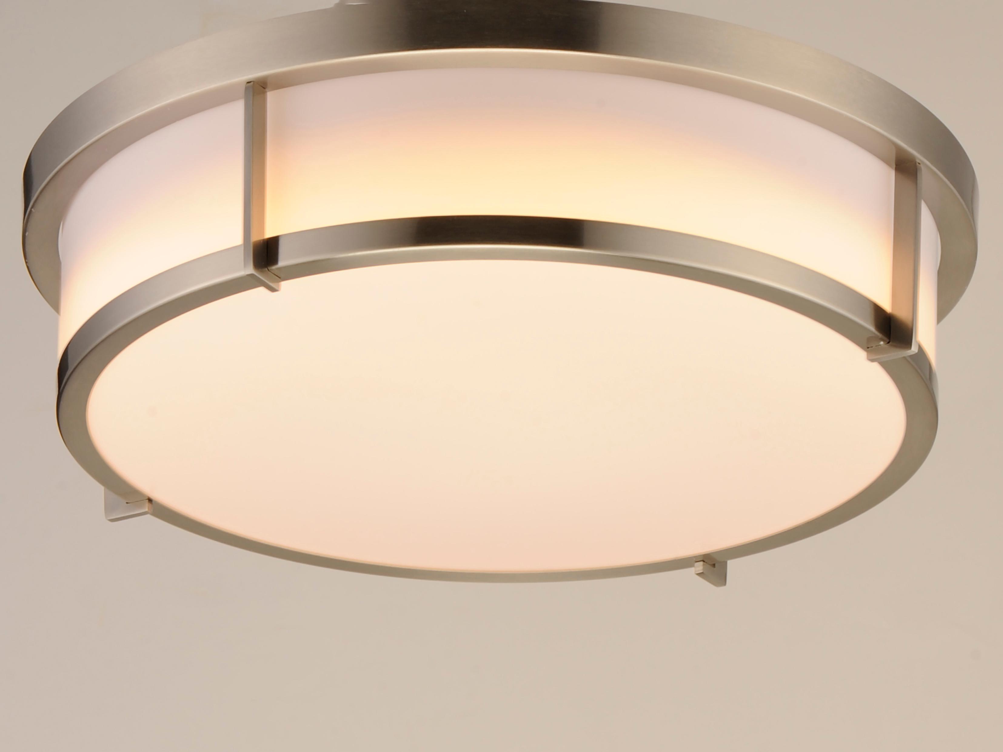 Maxim Lighting Rogue 2-Light Satin Nickel Drum Flush Mount