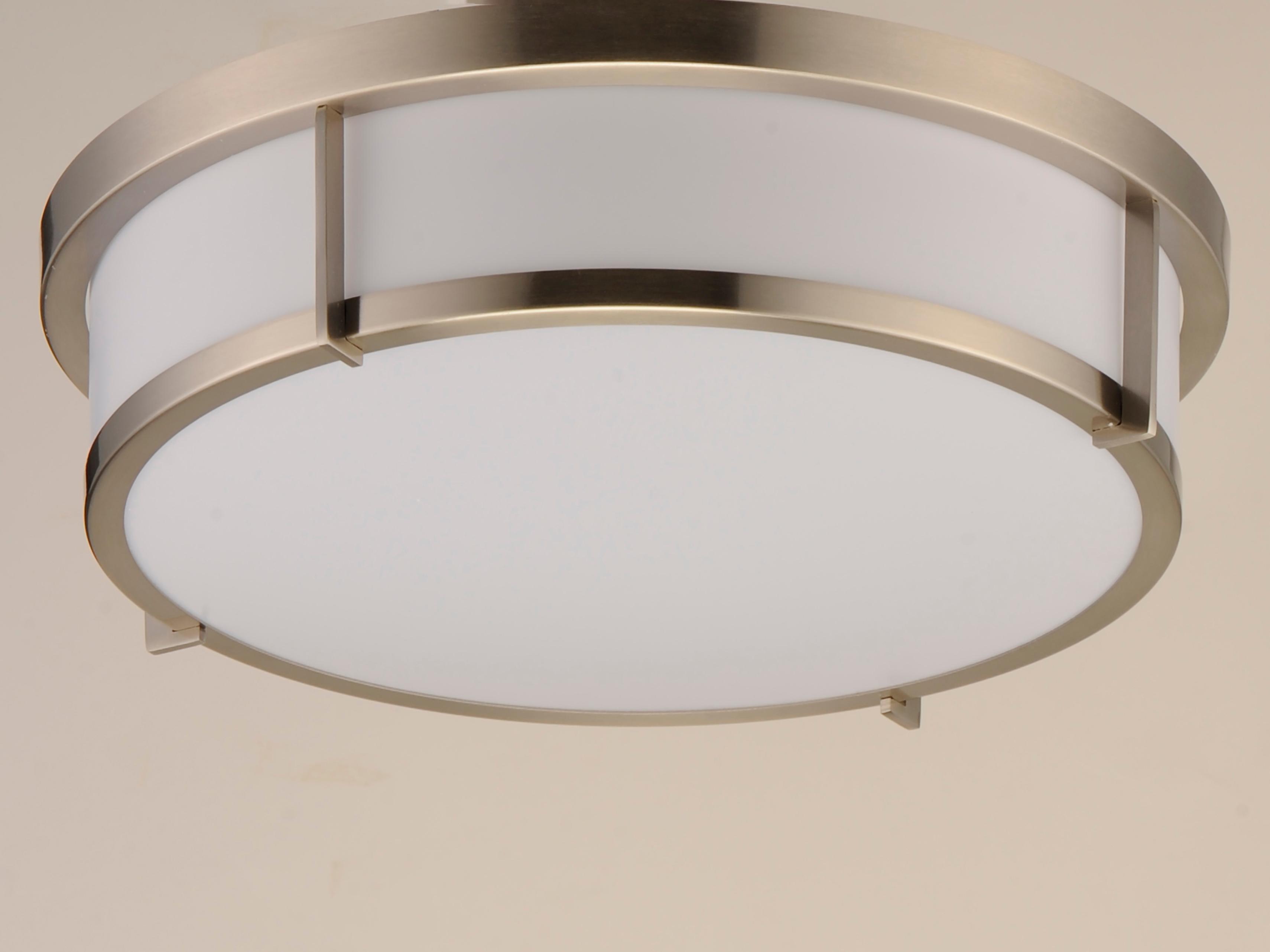 Maxim Lighting Rogue 2-Light Satin Nickel Drum Flush Mount