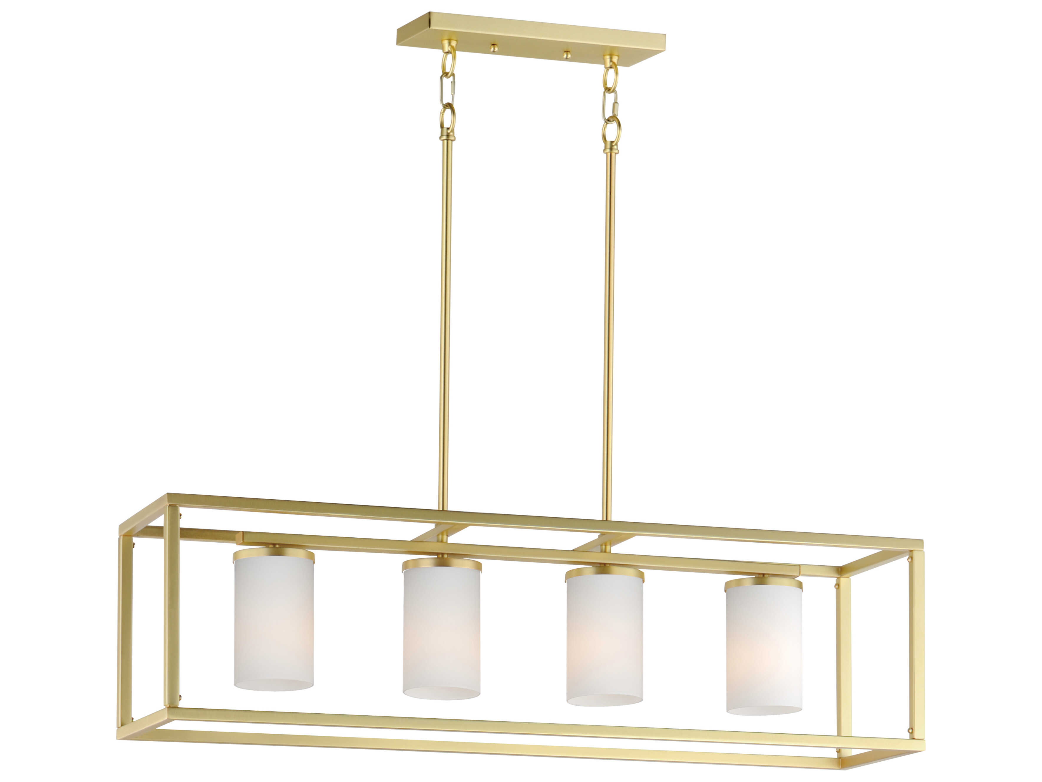 Maxim Lighting Lateral 4-Light Satin Brass Cylinder Island Pendant