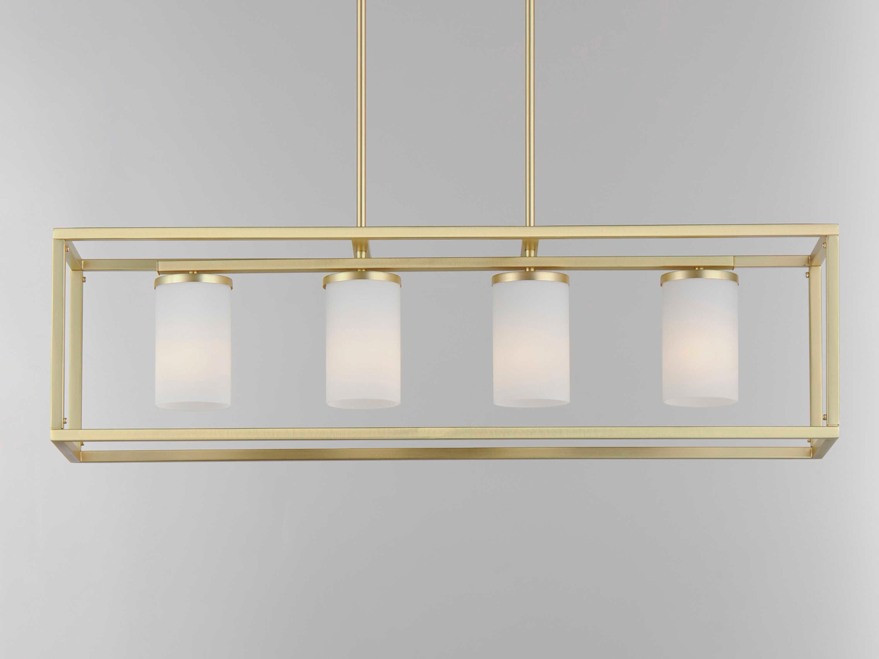 Maxim Lighting Lateral 4-Light Satin Brass Cylinder Island Pendant