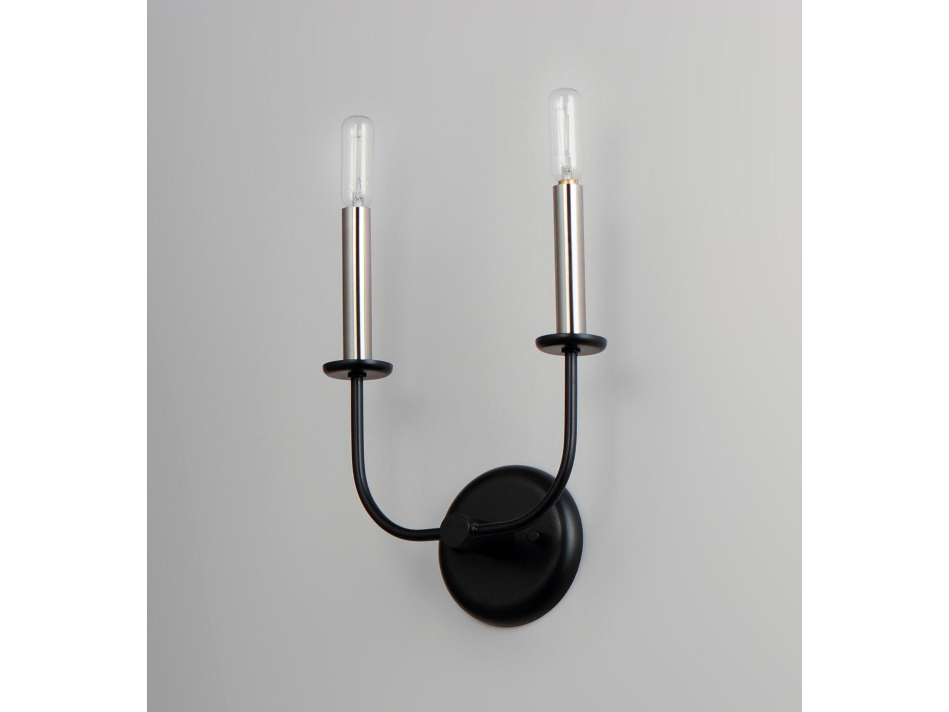 Maxim Lighting Wesley 2-Light Black Satin Nickel Wall Sconce