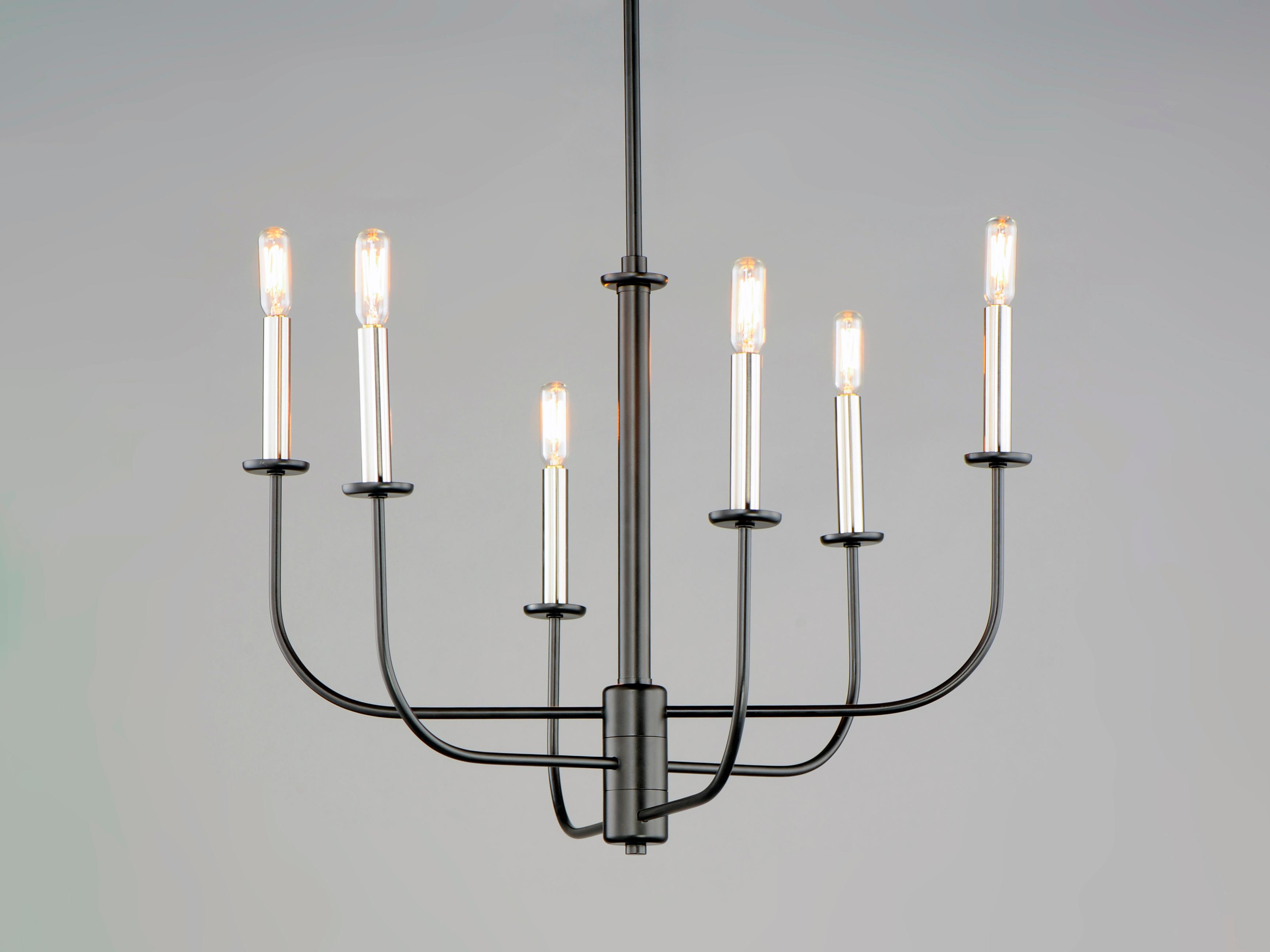 Maxim Lighting Wesley 6-Light Black Satin Nickel Candelabra Chandelier