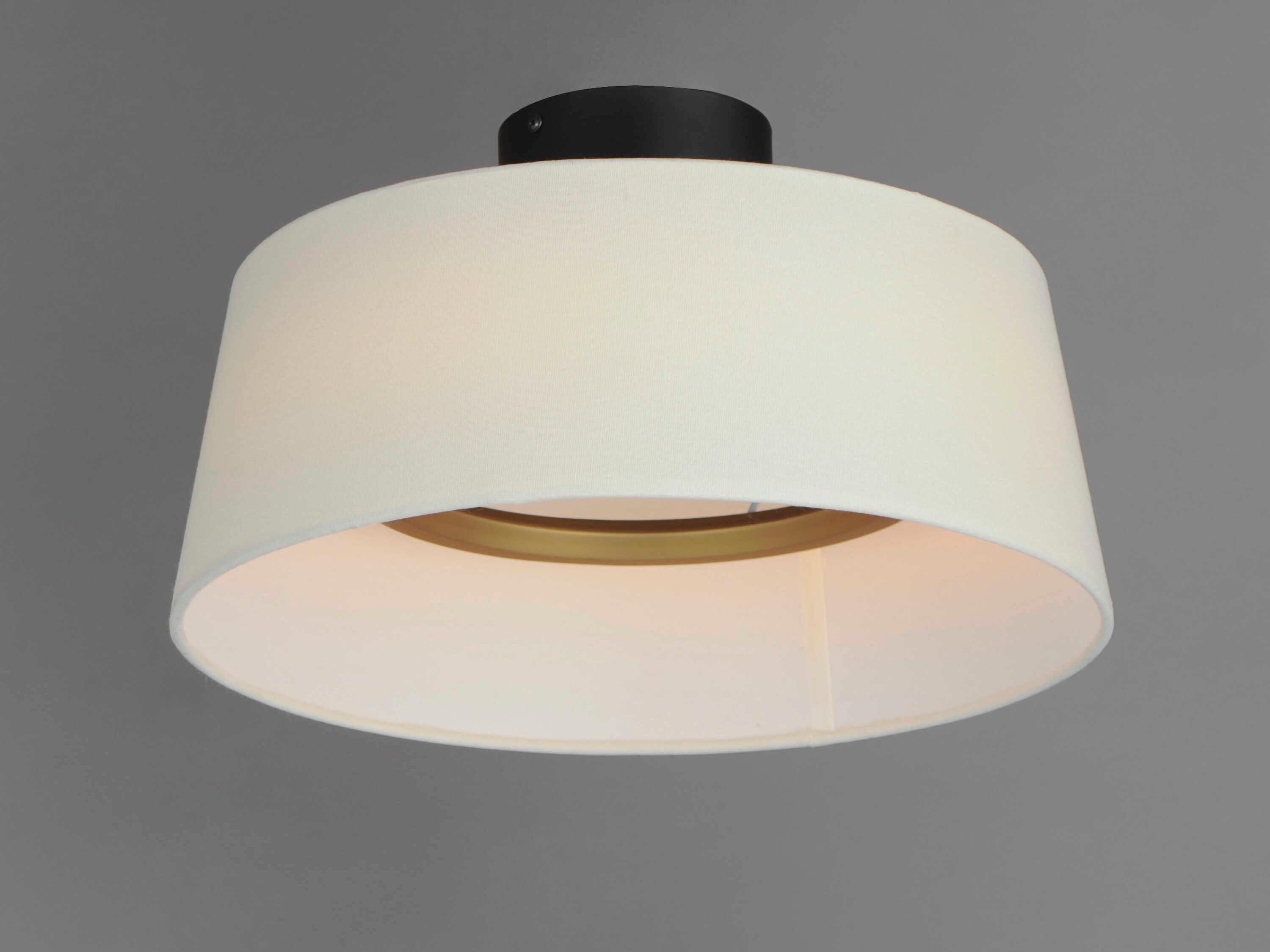 Maxim Lighting Paramount 1-Light Natural Aged Brass Drum Round Flush Mount