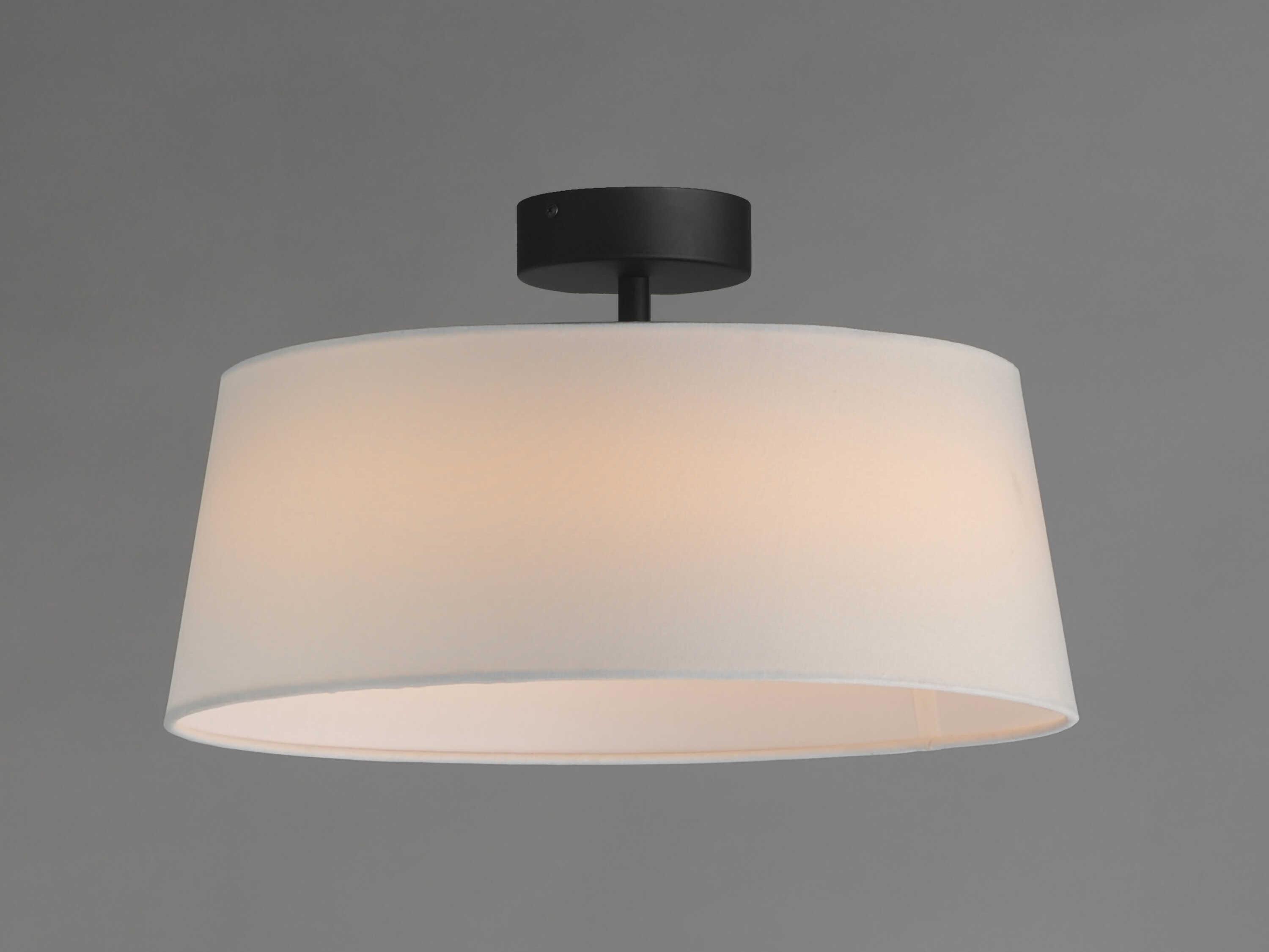 Maxim Lighting Paramount 1-Light Black Drum Round Flush Mount