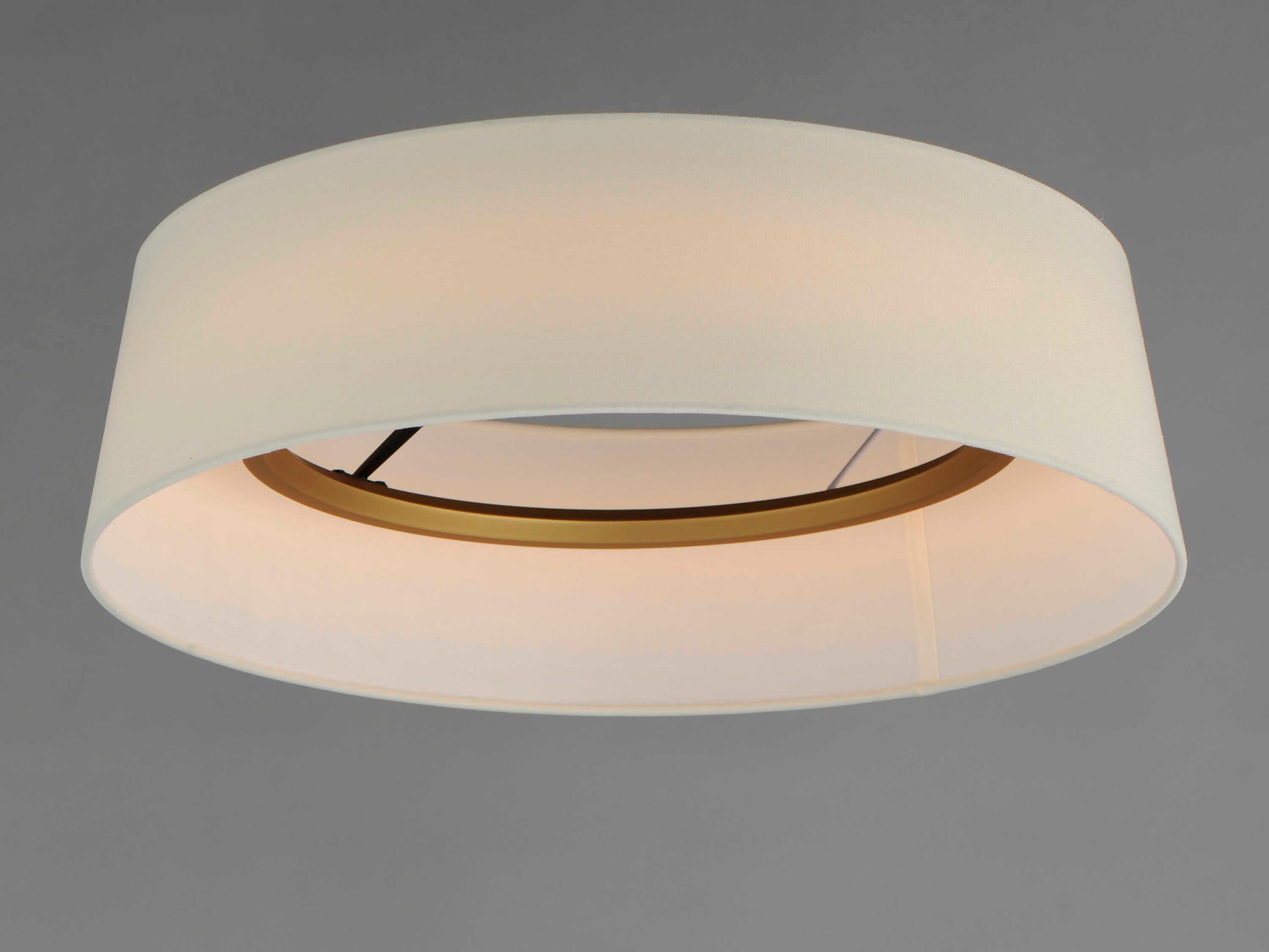 Maxim Lighting Paramount 1-Light Natural Aged Brass Drum Round Flush Mount