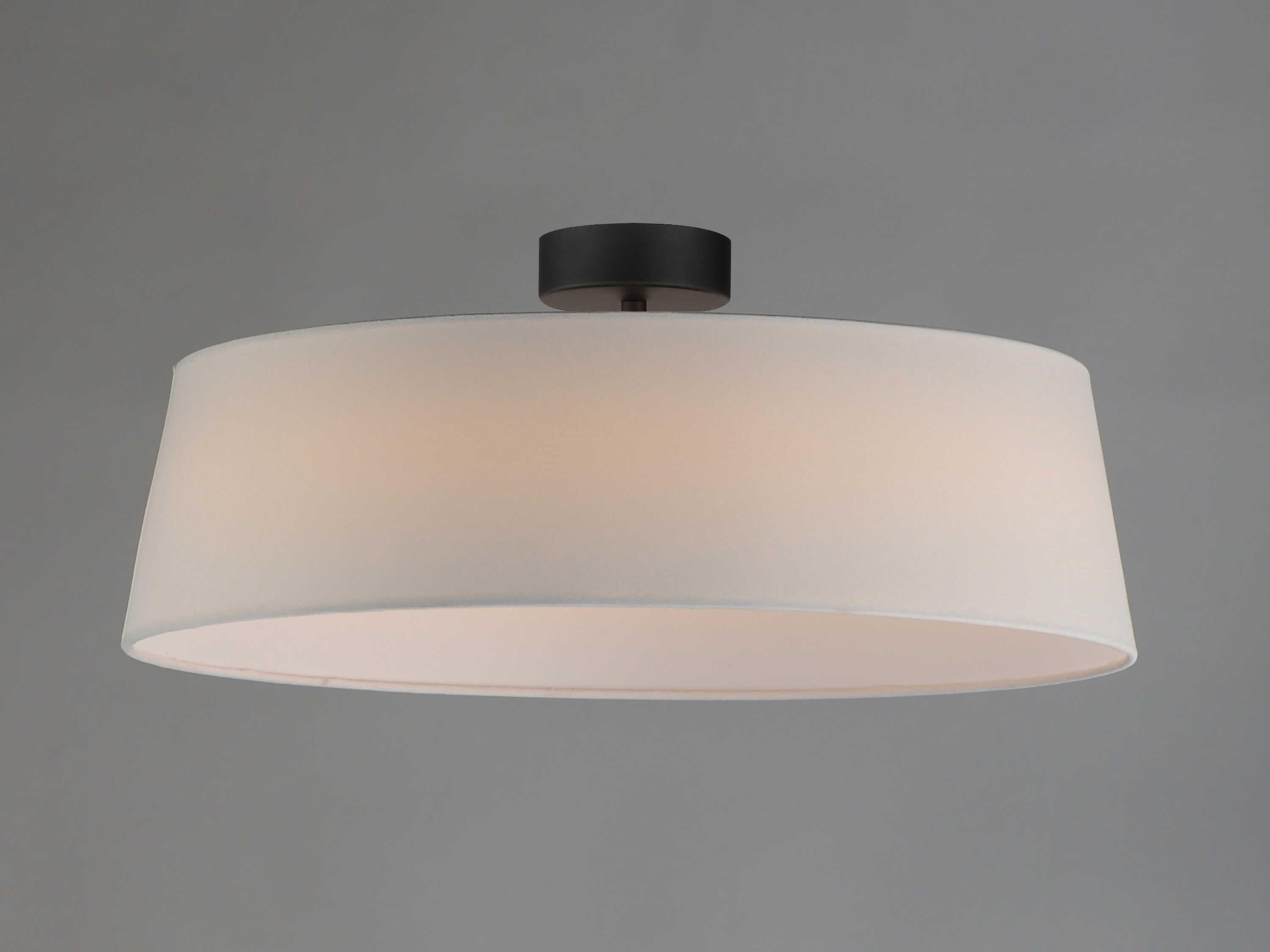 Maxim Lighting Paramount 1-Light Black Drum Round Flush Mount