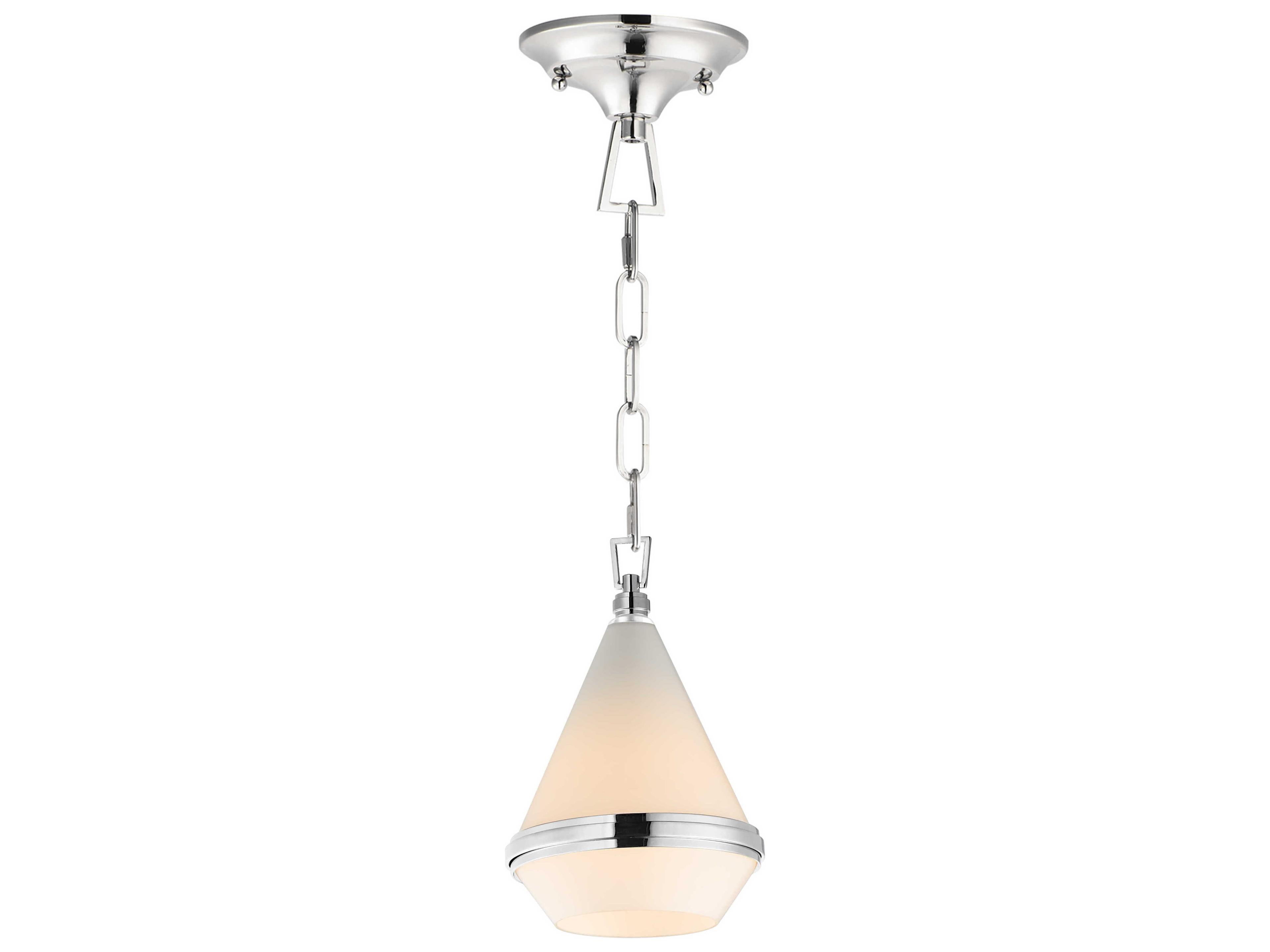 Maxim Lighting Giza 1-Light Polished Nickel Glass Dome Linear Mini Pendant