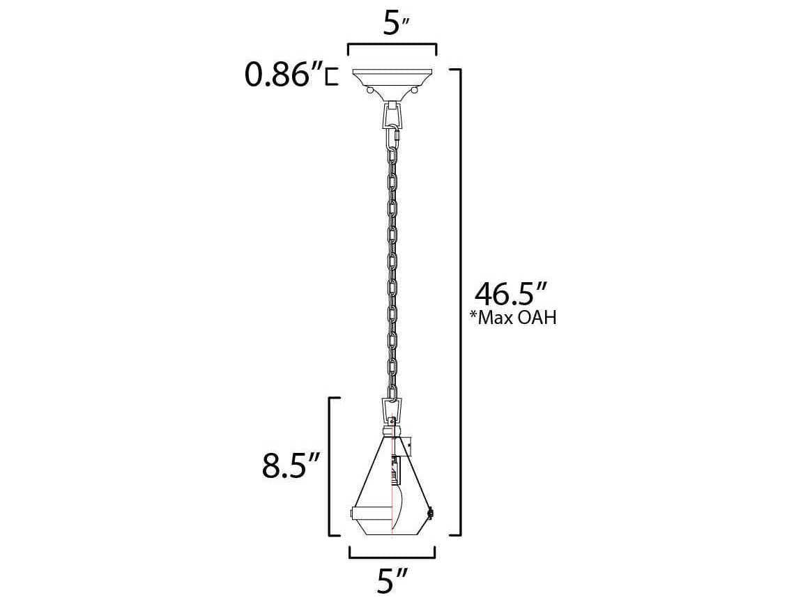 Maxim Lighting Giza 1-Light Polished Nickel Glass Dome Linear Mini Pendant