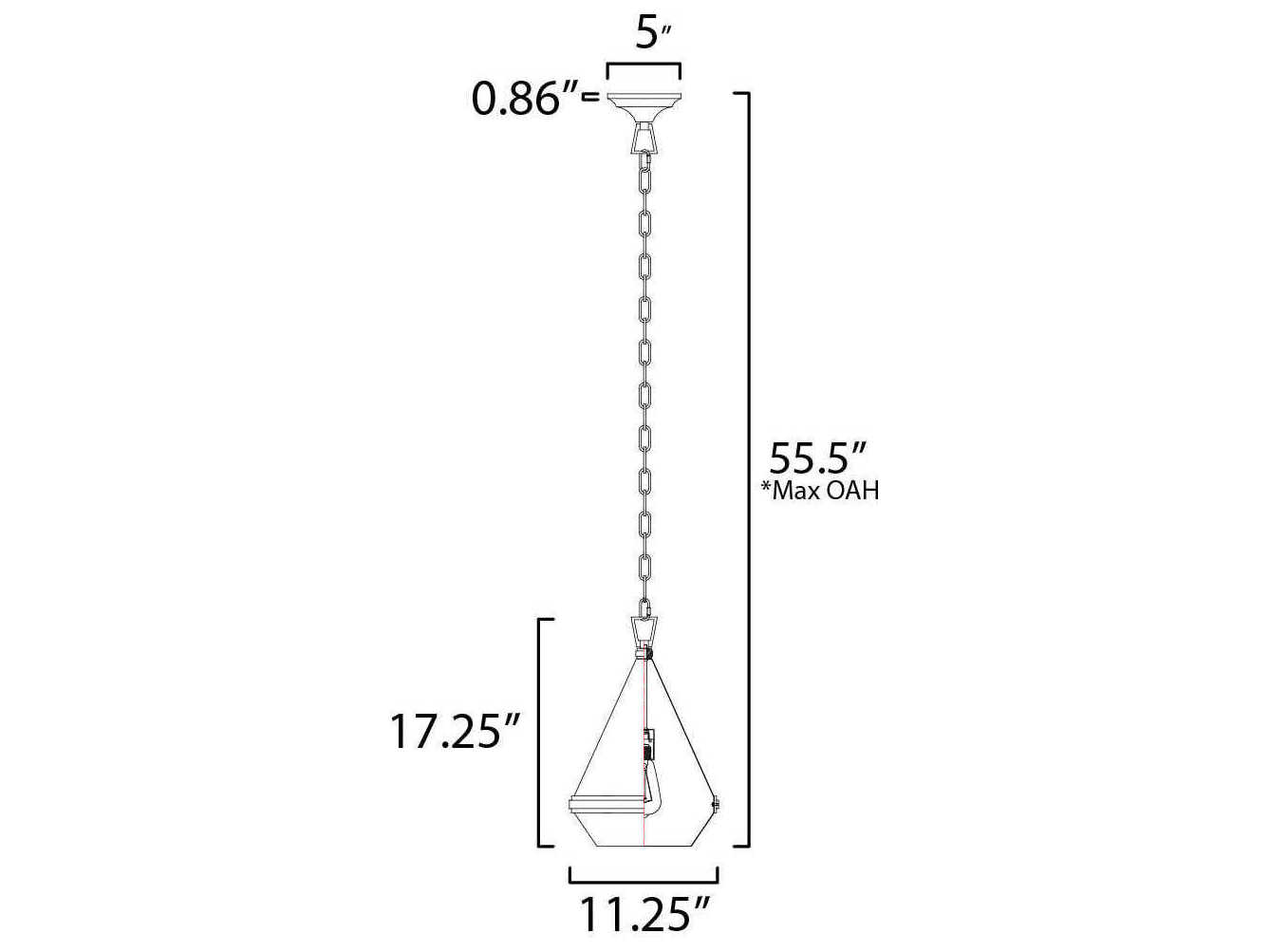 Maxim Lighting Giza 1-Light Satin Brass Glass Dome Linear Pendant