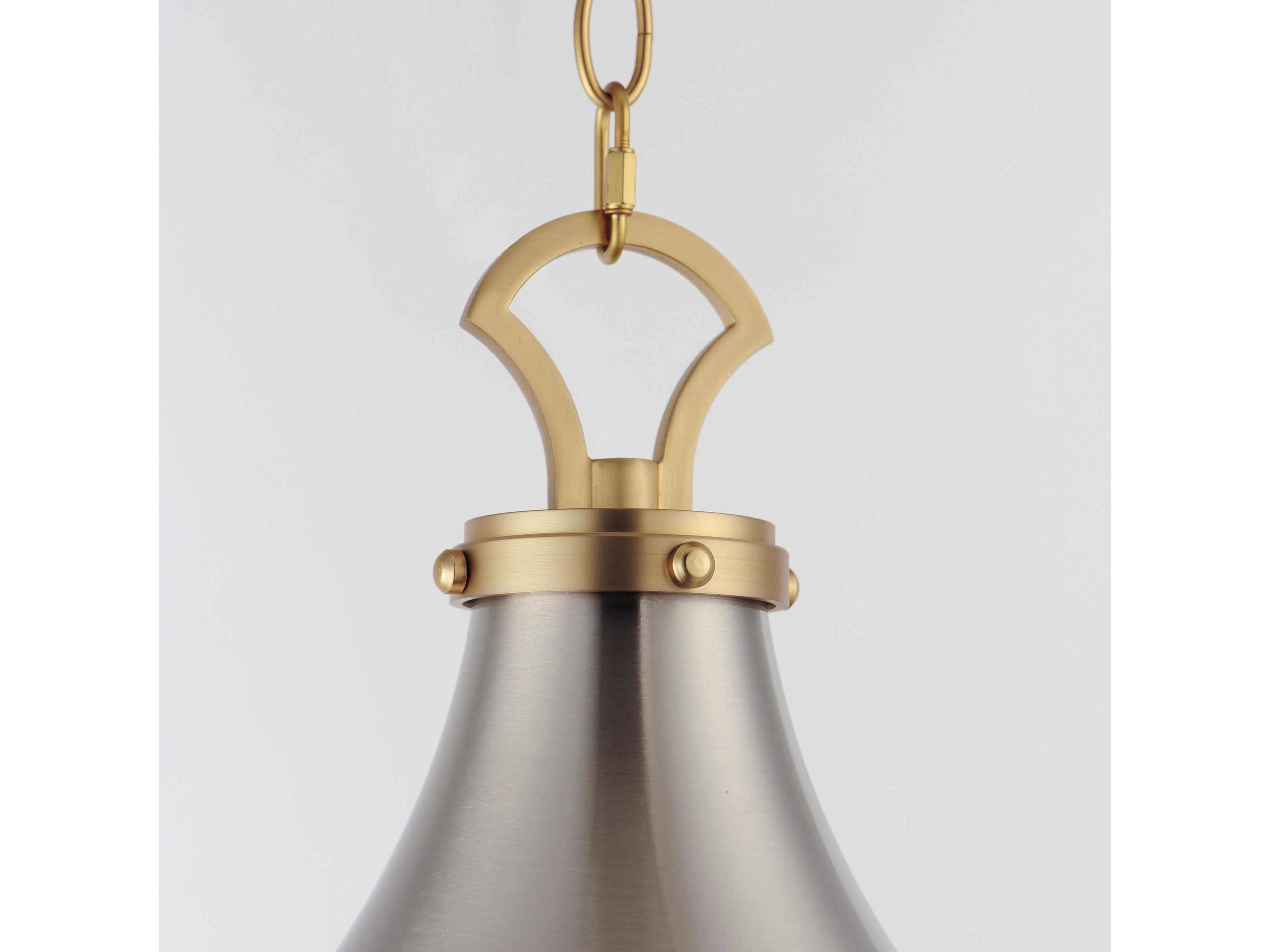 Maxim Lighting Conrad 1-Light Satin Nickel Brass Glass Mini Pendant