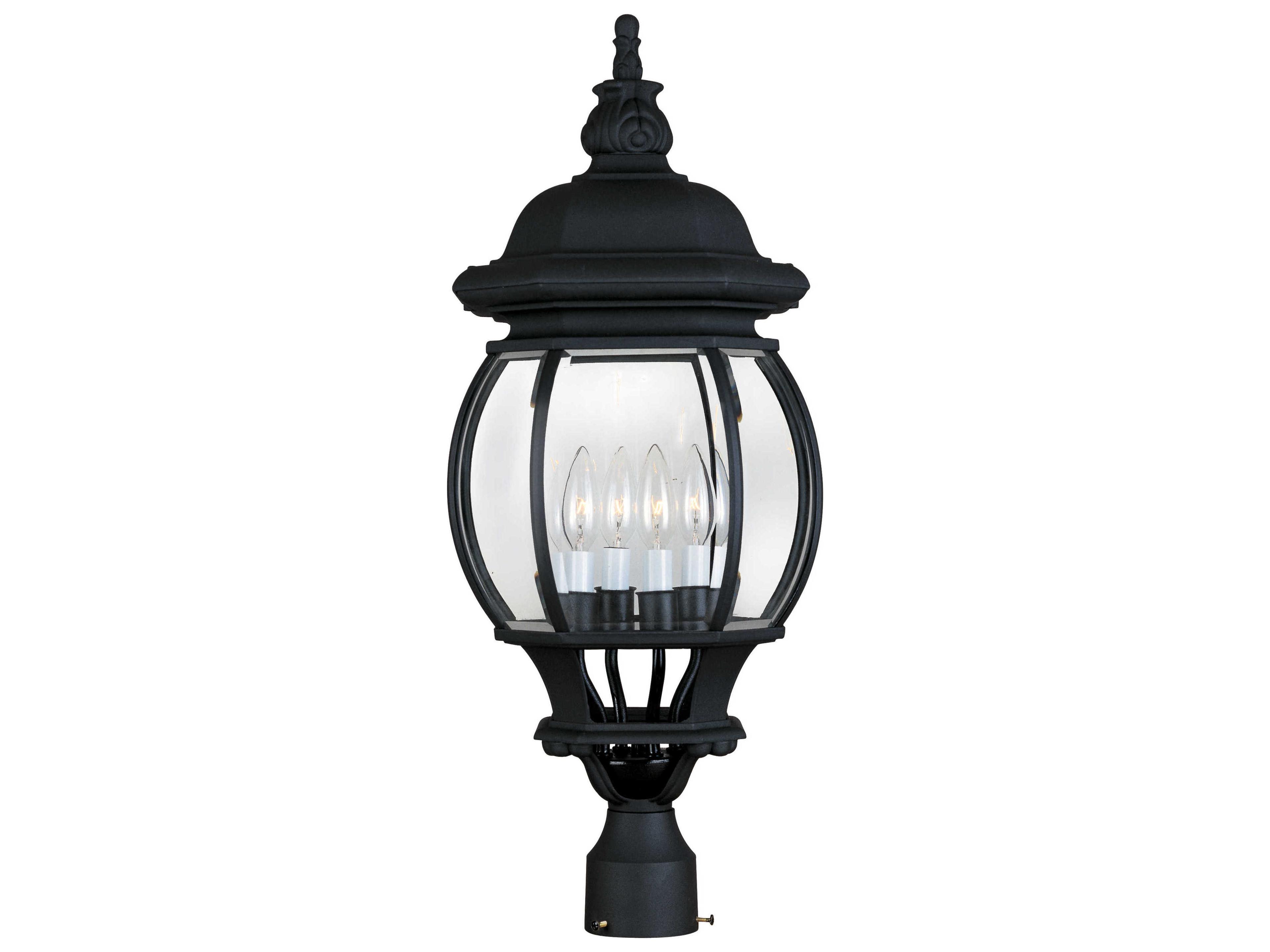 Maxim Lighting Crown Hill & Clear Glass 4 - Light Outdoor Post Light