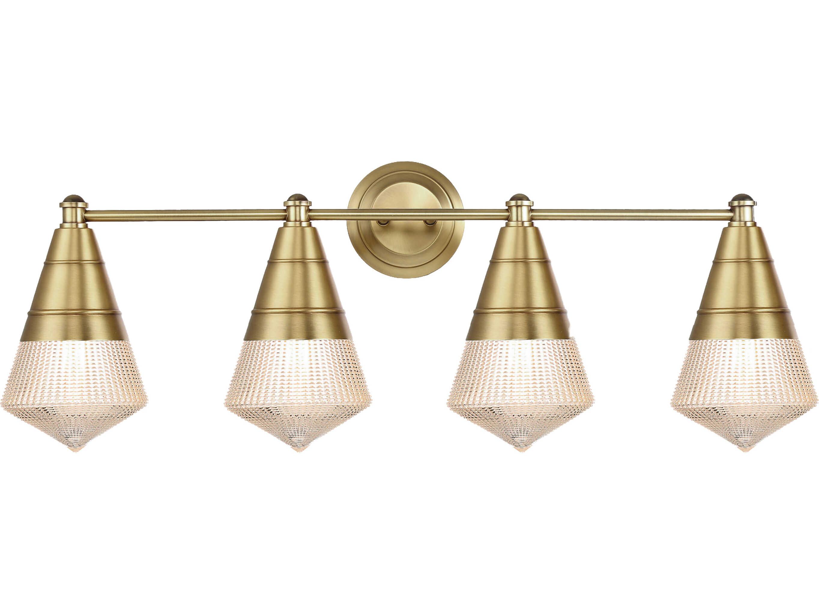 Maxim Lighting Hargreaves 4-Light Natural Aged Brass Vanity Light